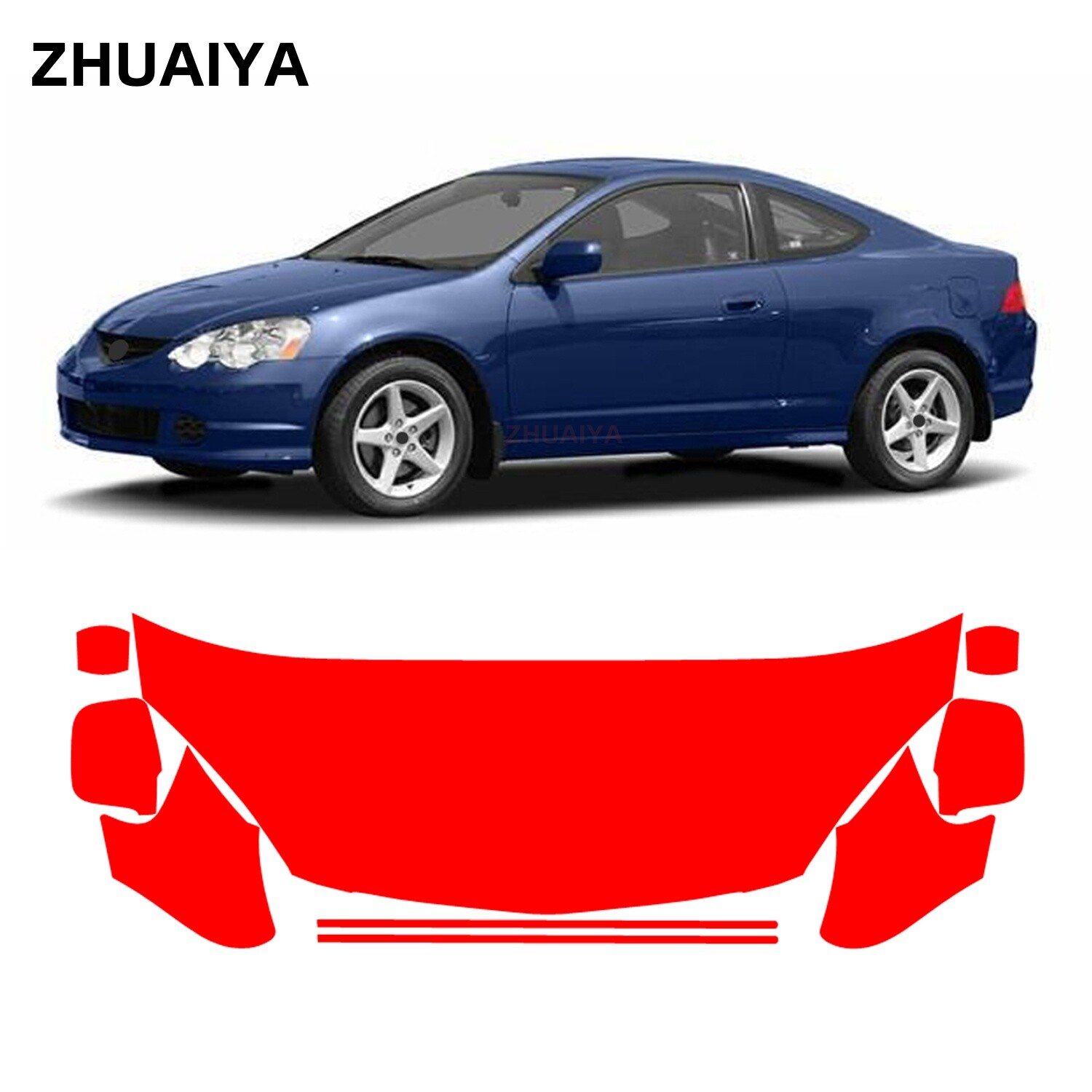 Partial Hood + Fenders PPF Paint Protection Film For Acura RSX 2002-2004