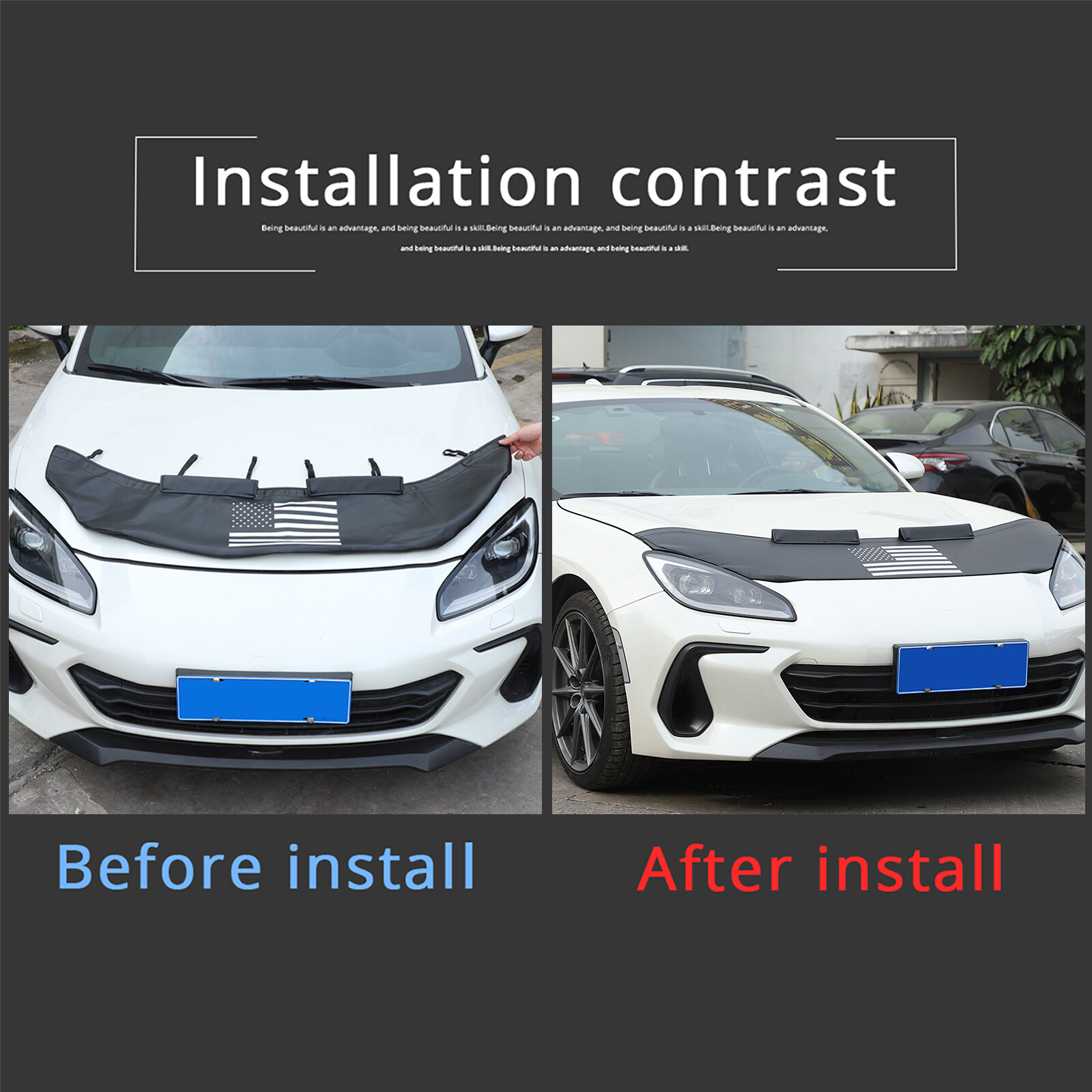 Front Bumper Lebra Hood Protector Mini Mask Bra For Toyota 86/Subaru BRZ 2022-23