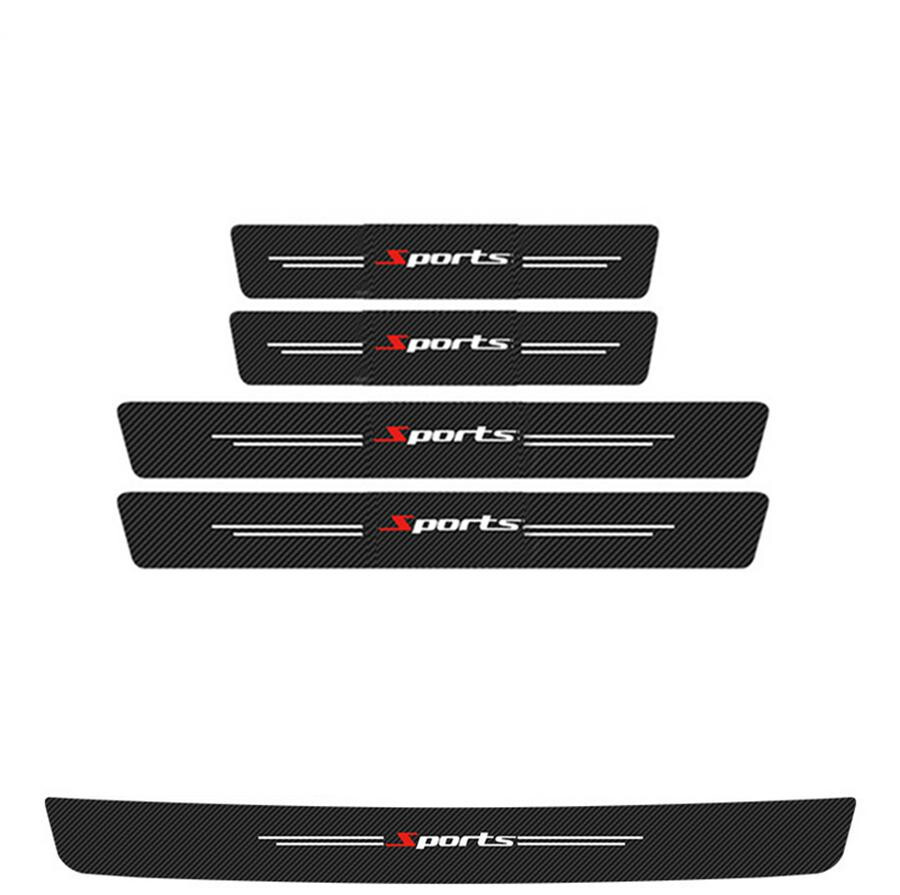 Car Door Scuff Sill Cover Panel Step Trunk Protector Sticker Decal Carbon Fiber
