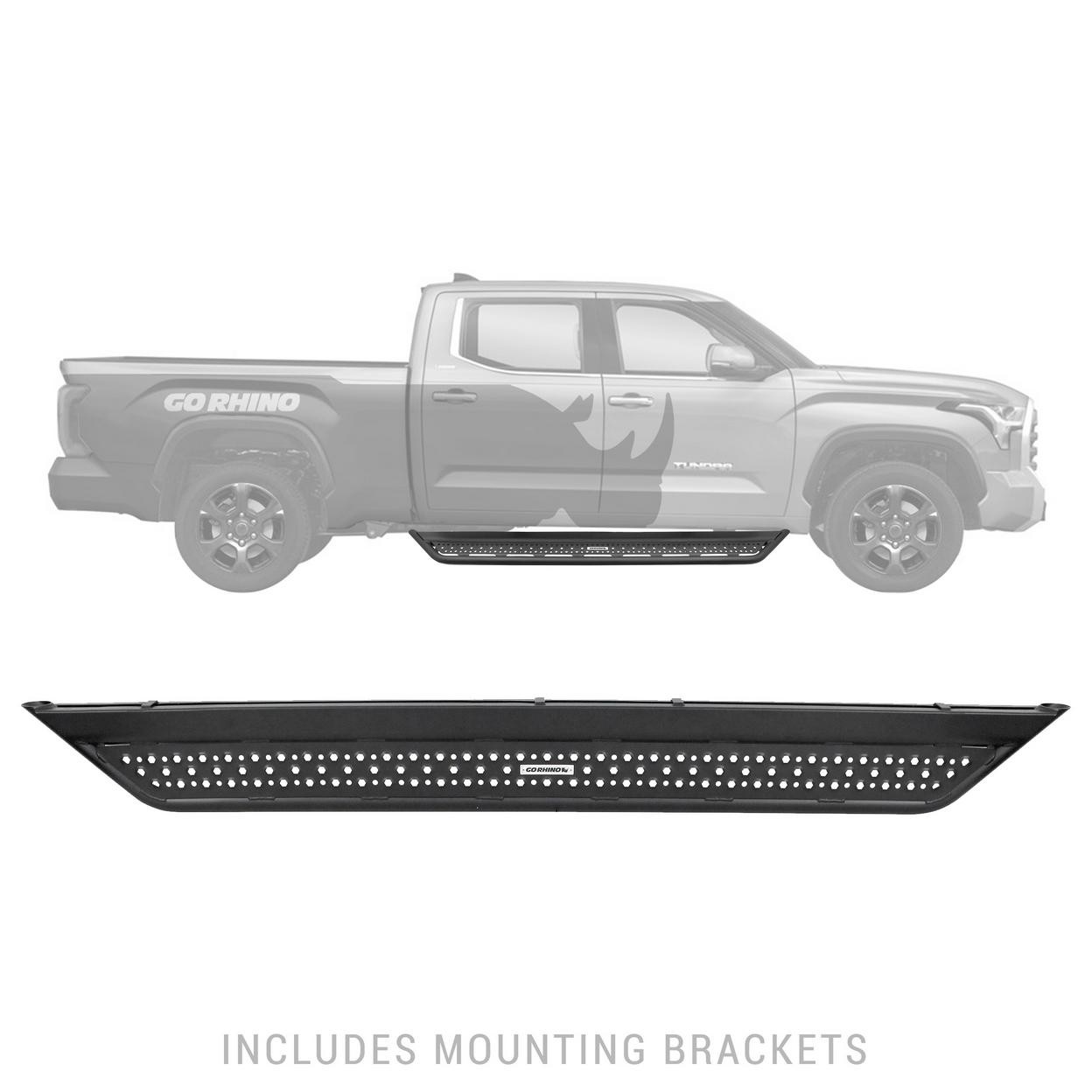 Go Rhino Step Nerf Bar Kit Dominator Xtreme D6 Side Steps with Rocker Panel Moun
