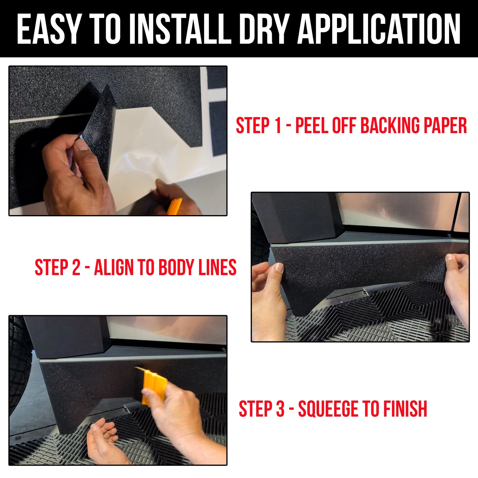 TOProtect DIY Vinyl Wrap Kit for Tesla Cybertruck Rocker Panels (2023+)