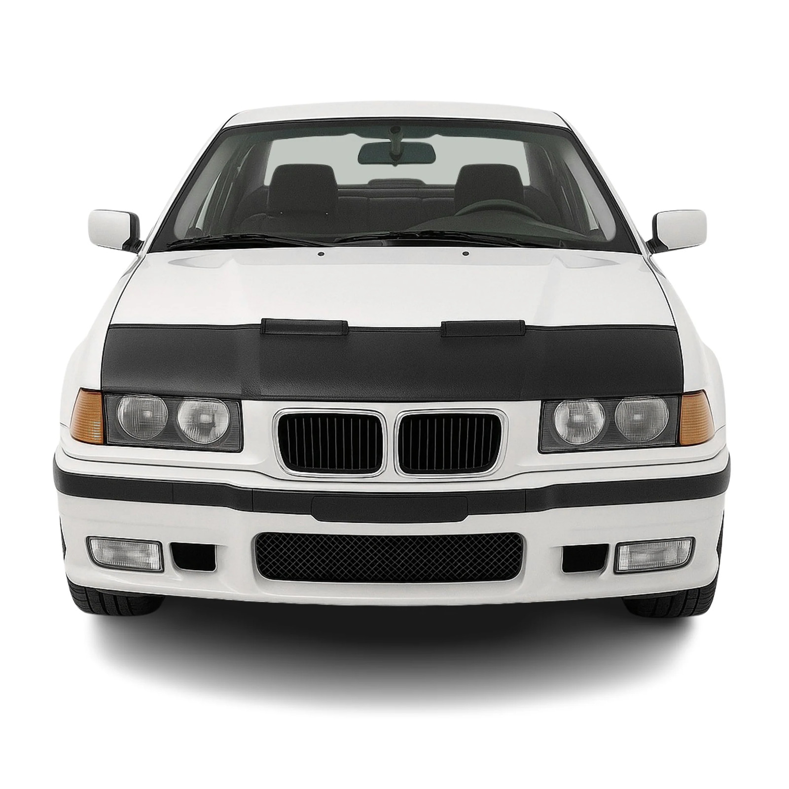 Car Bonnet Mask Hood Bra for BMW 3 Series E36 1992-1999 Sedan Half Black