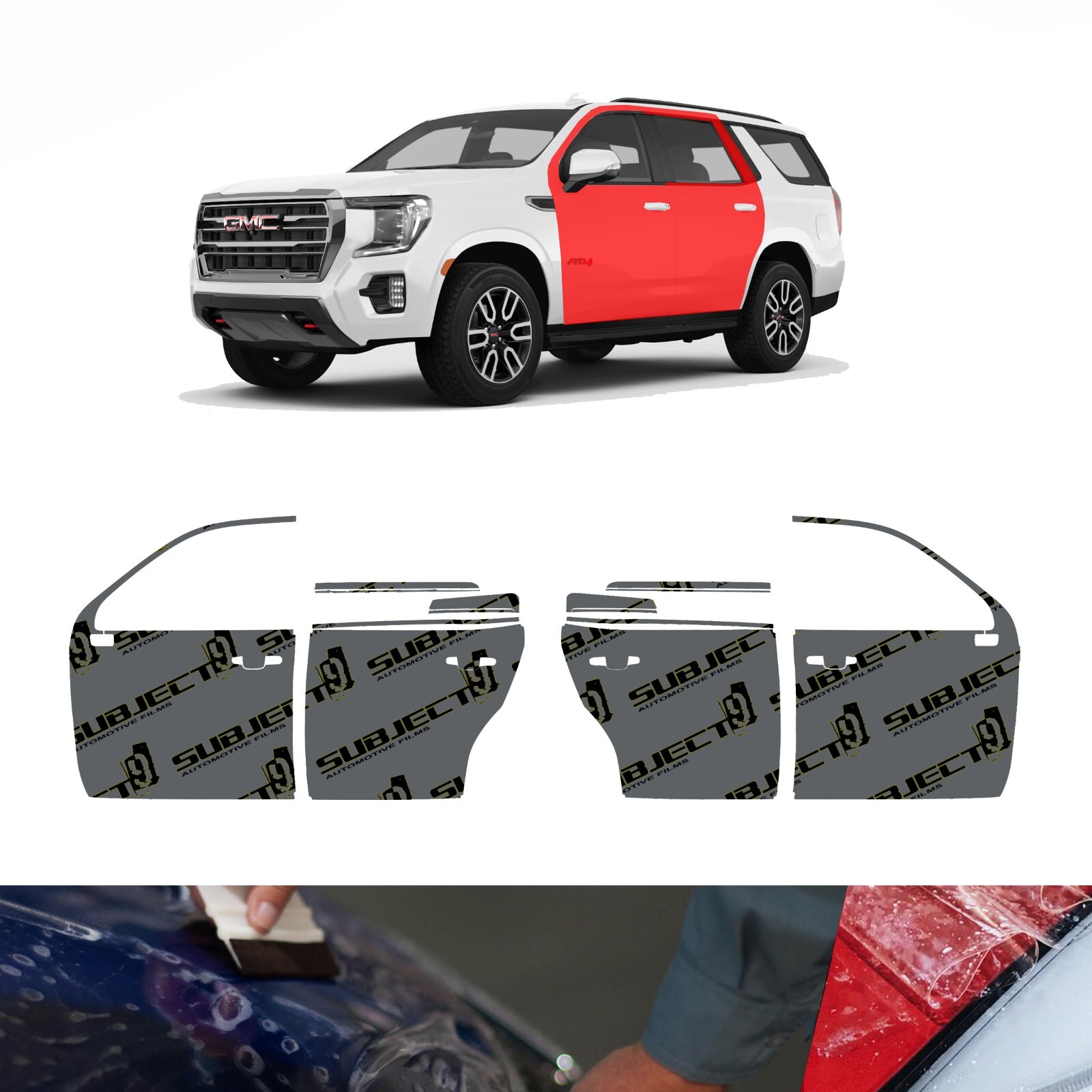 21-24 Yukon / XL Pre-Cut Full Door Paint Protection Clear Film PPF stone guard