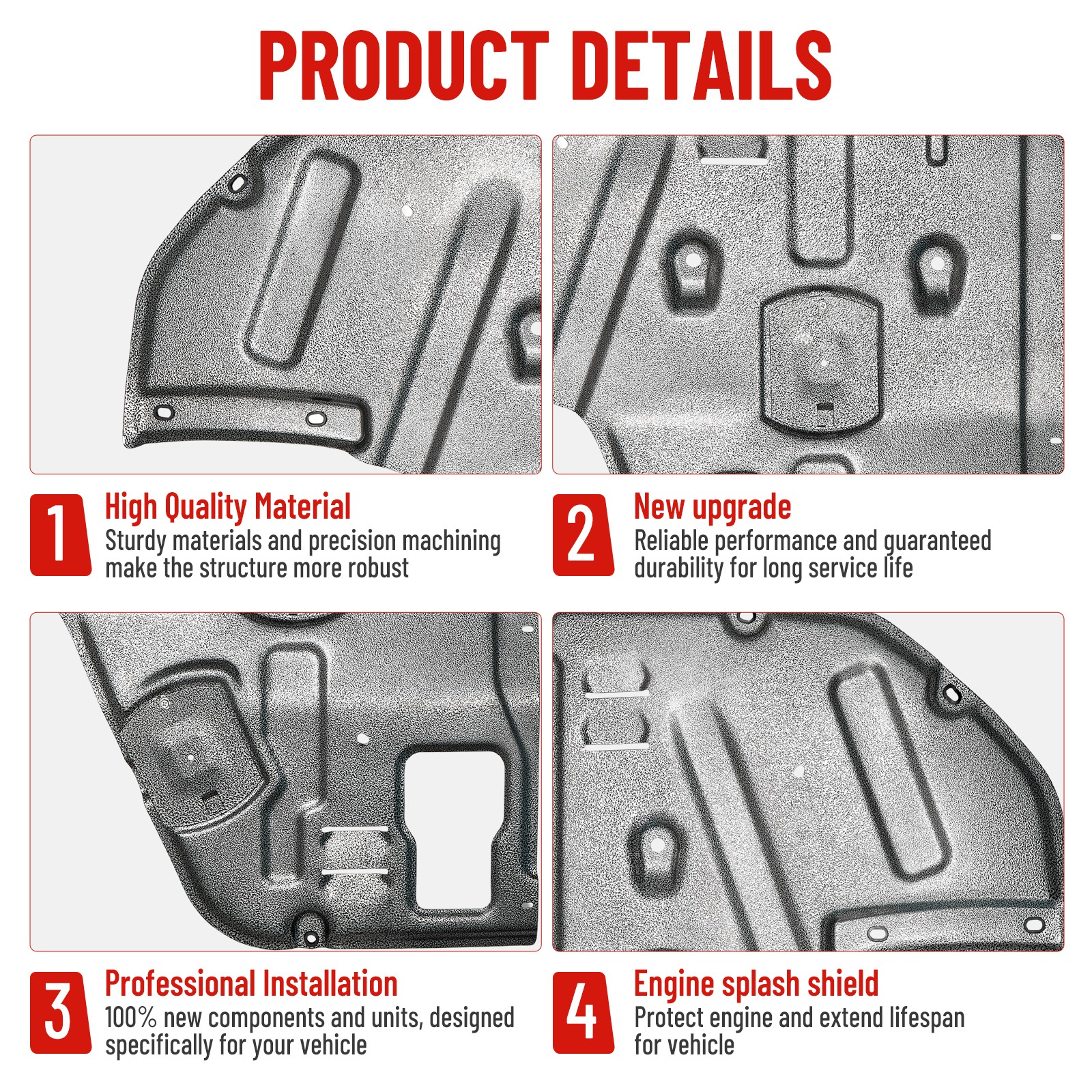 For 2020 2021 2022 Hyundai Sonata Front Engine Under Cover Splash Shields Kits