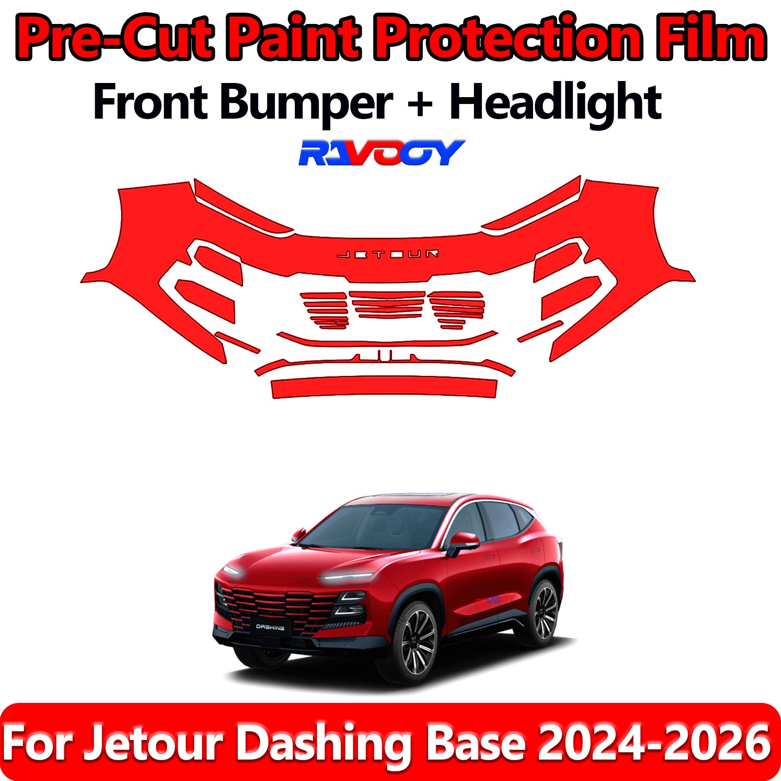 8.5Mil PreCut Front Bumper PPF Kit Film For Jetour Dashing Base 2024-2026