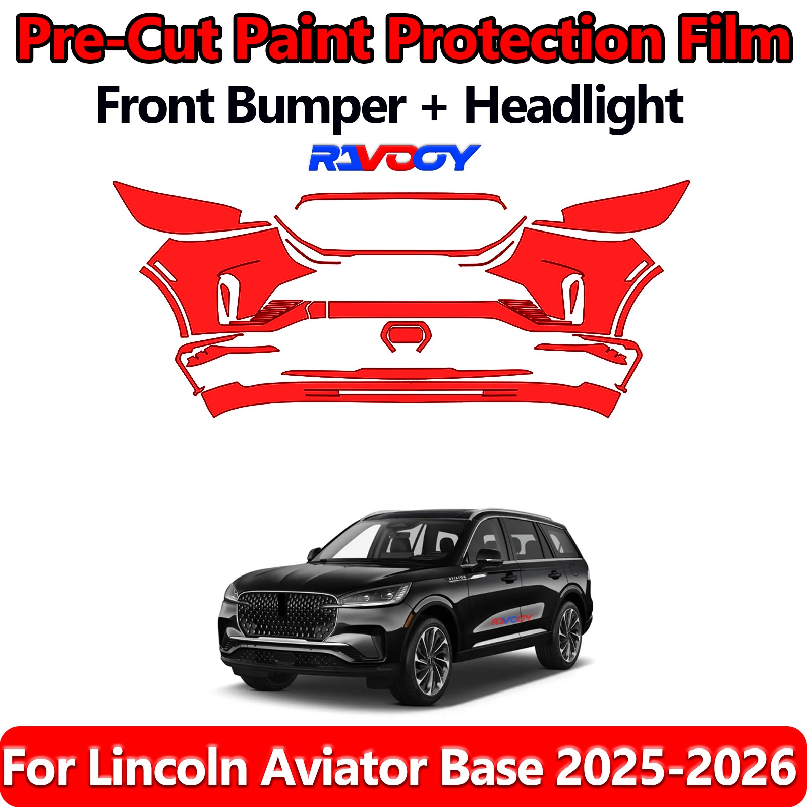 8.5Mil PreCut Front Bumper PPF Kit Film For Lincoln Aviator Base 2025-2026