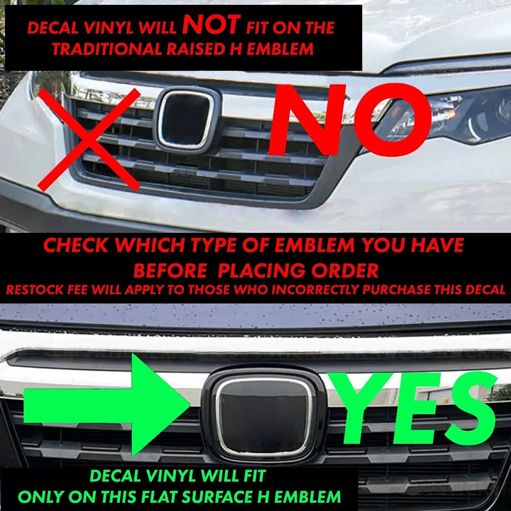 For Honda Pilot 2019-2022 Front Car Emblem Pre Cut Dark Smoked TPU PPF