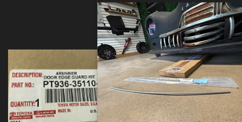 (1) Genuine 4Runner Door Edge Guards Classic Silver Metallic 1F7 PT936-35110-01