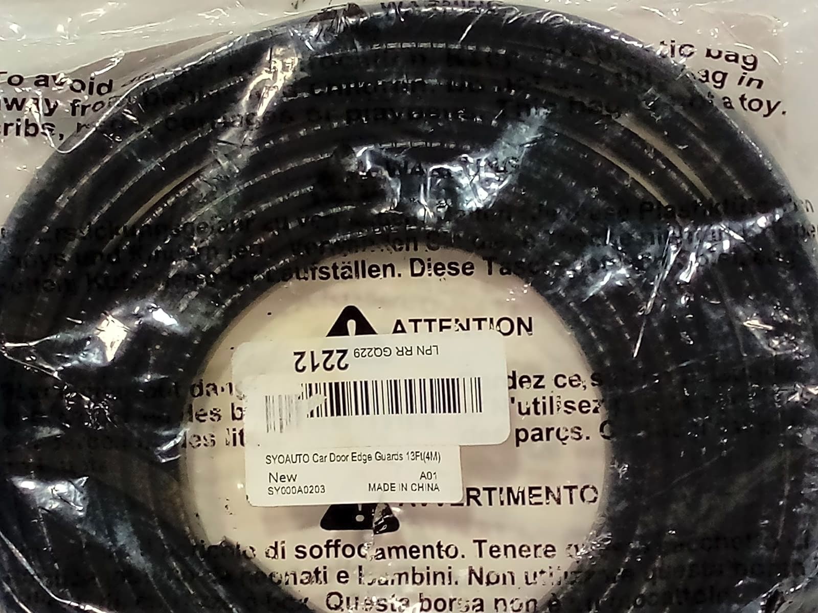 SYOAUTO 13Ft(4M) Black Car Door Edge Guard Protector Trim Strip