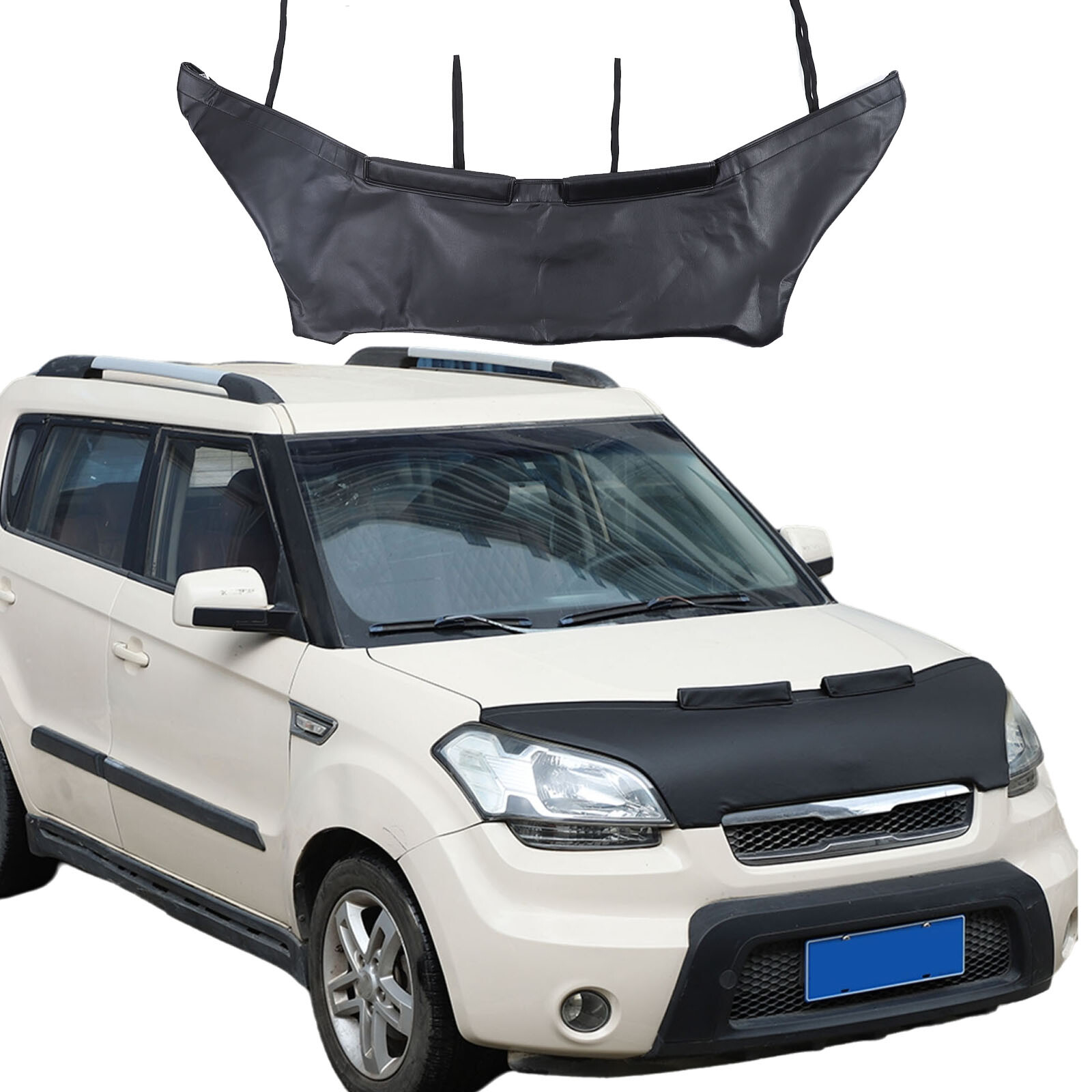 Front End Bumper Hood Mask Bra Cover Protection For Kia Soul 2009.-2013 Lether