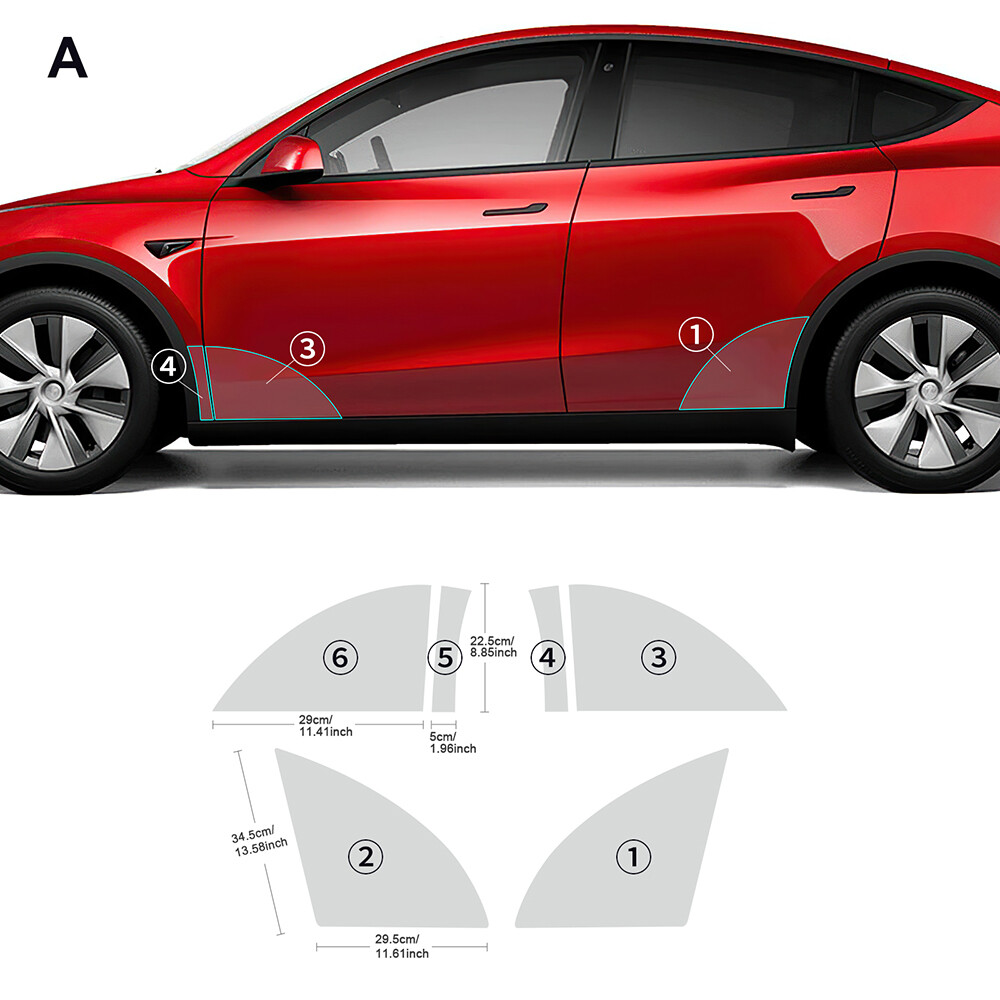 For Tesla Model Y 2020-2023 Door Corner Paint Protection Film Clear PPF Trim TPU