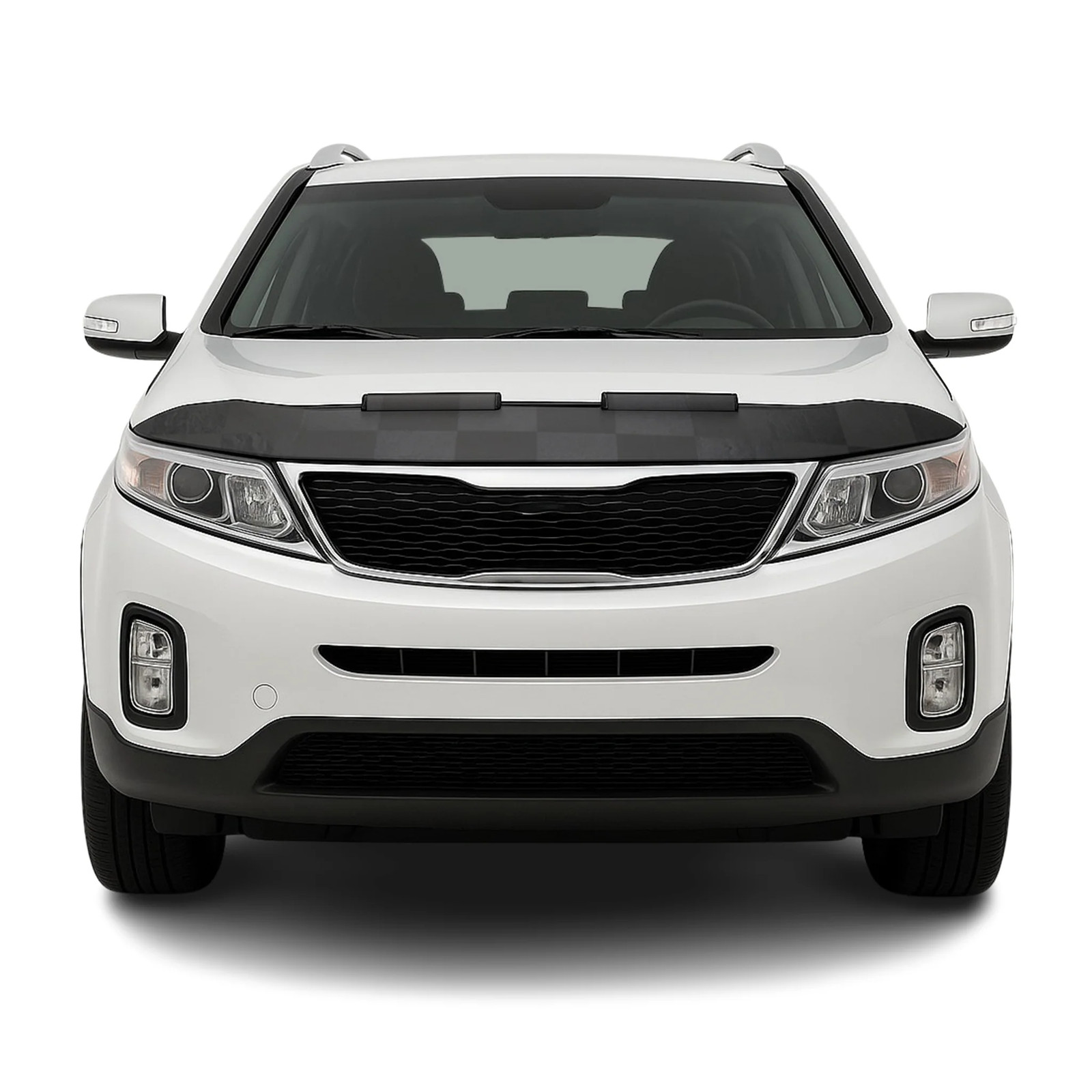 Car Bonnet Mask Hood Bra for Kia Sorento 2011-2013 Black Chequered 1 Pc