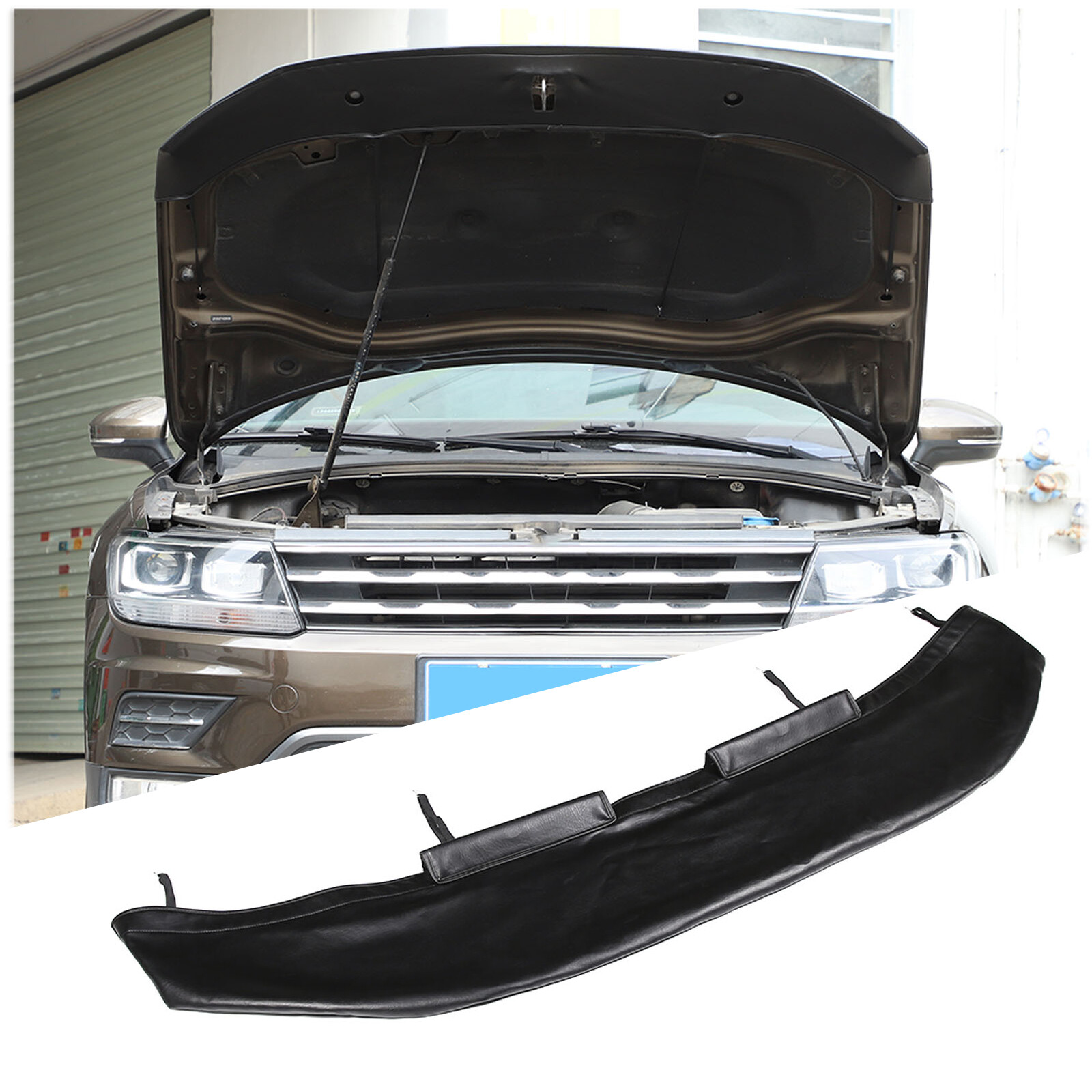 Front Hood Cover Engine End Bra Protector for Volkswagen VW Tiguan 2018-24 Black