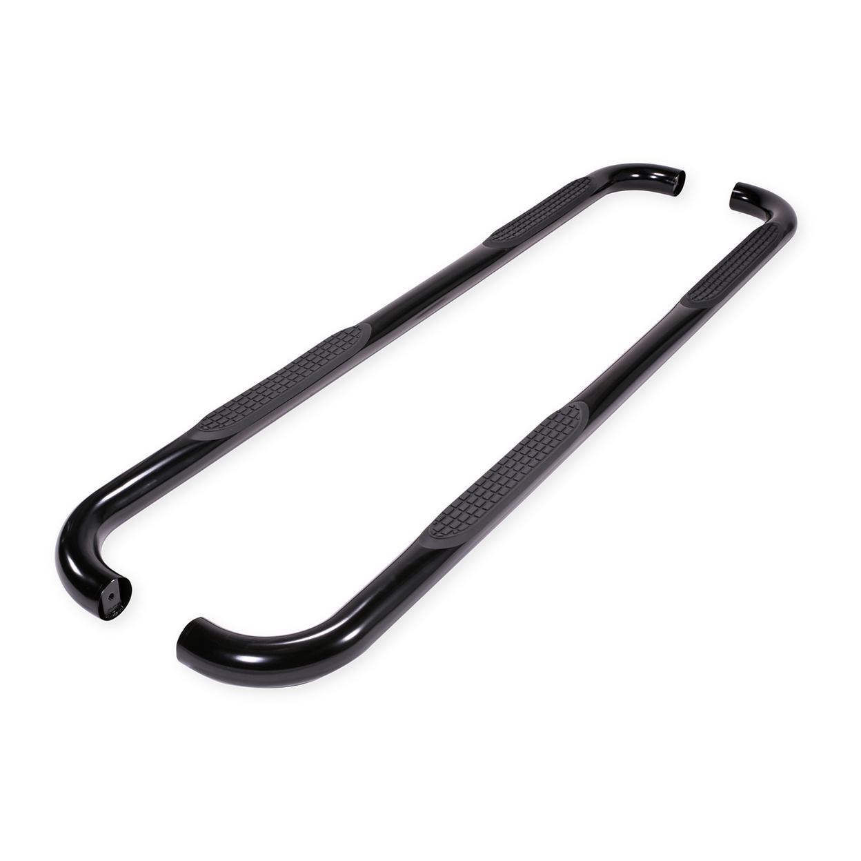 TrailFX 1160631073 3 Inch Round Bent Powder Coated Black Steel Without End Caps