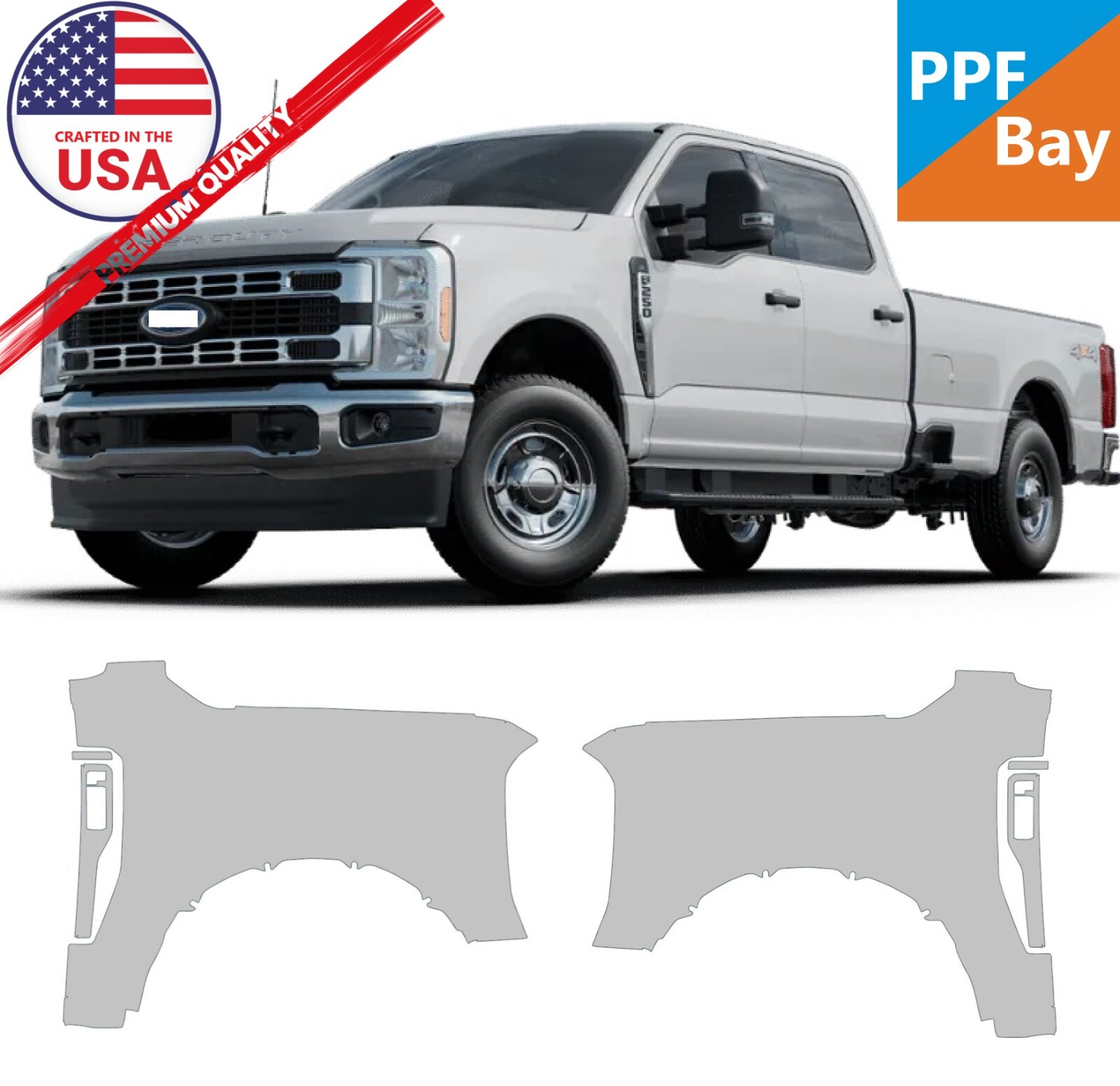 For Ford Super Duty F-250/350 2023-2025 Fender Paint Protection Film PreCut PPF