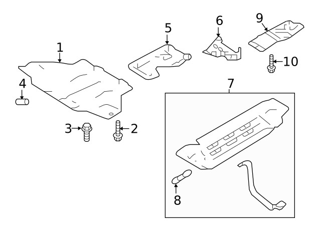 Genuine Nissan Powertrain Skid Plate 50884-EZ00C