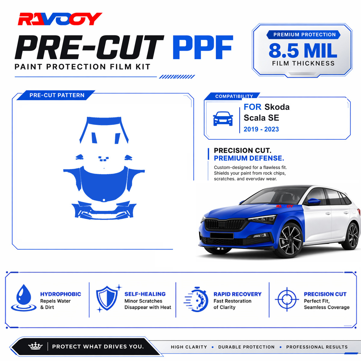 Precut PPF Clear Bra Kit For Skoda Scala SE 2019-2023 Paint Protection Film
