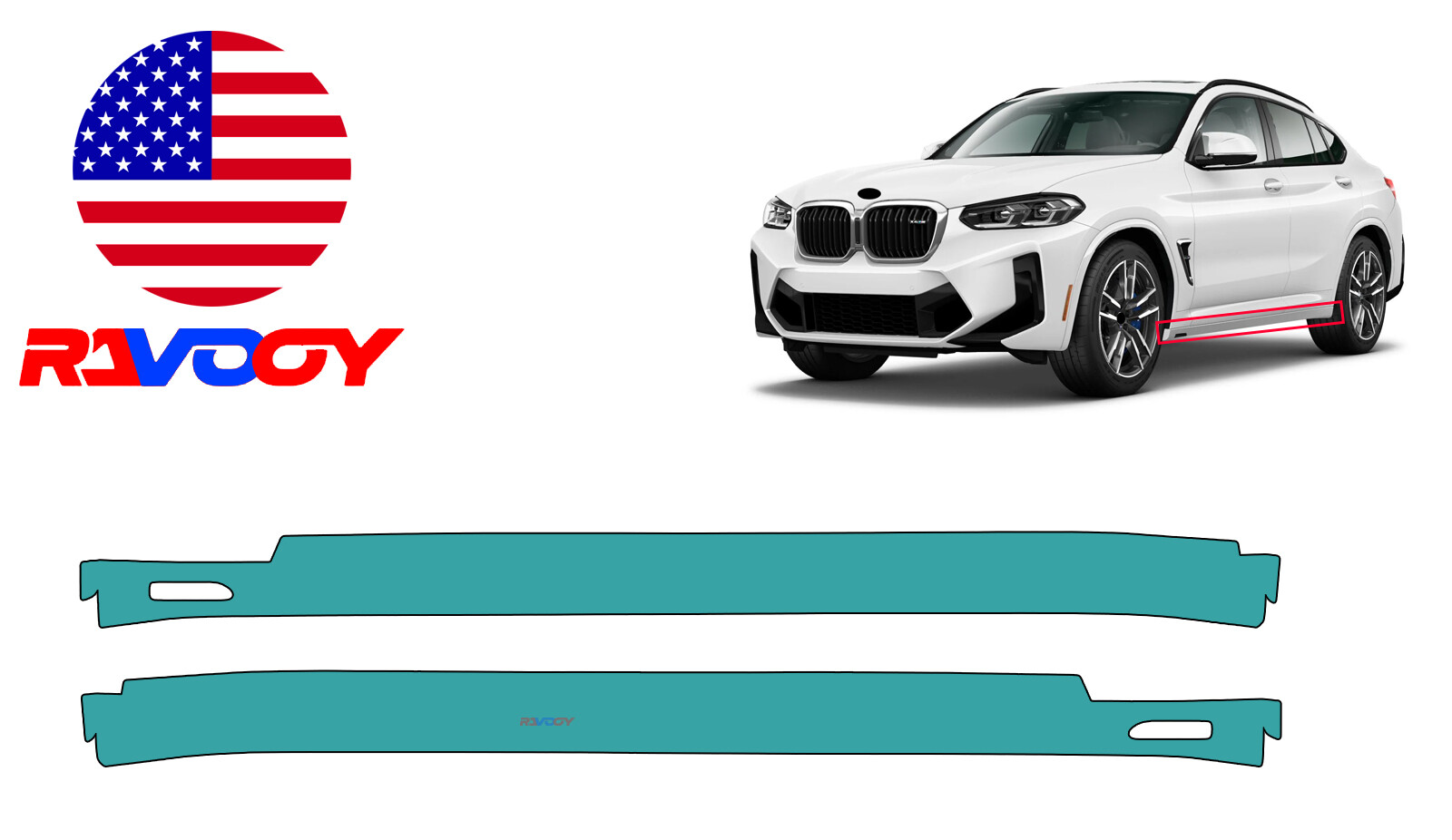 For BMW X4 M Sport/X4 M 2022-2025 Rocker Panel” Paint Protection Film PreCut PPF