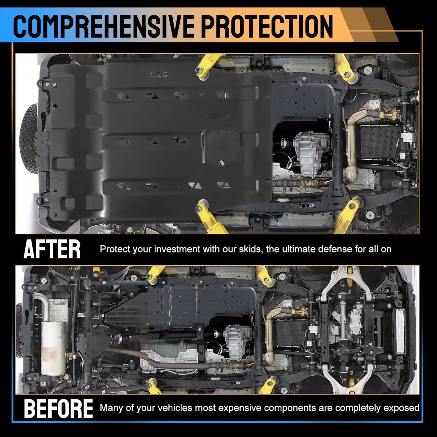 Manganese Steel Heavy-Duty Transmission Skid Plate for Ford F150 2015-2022 4WD