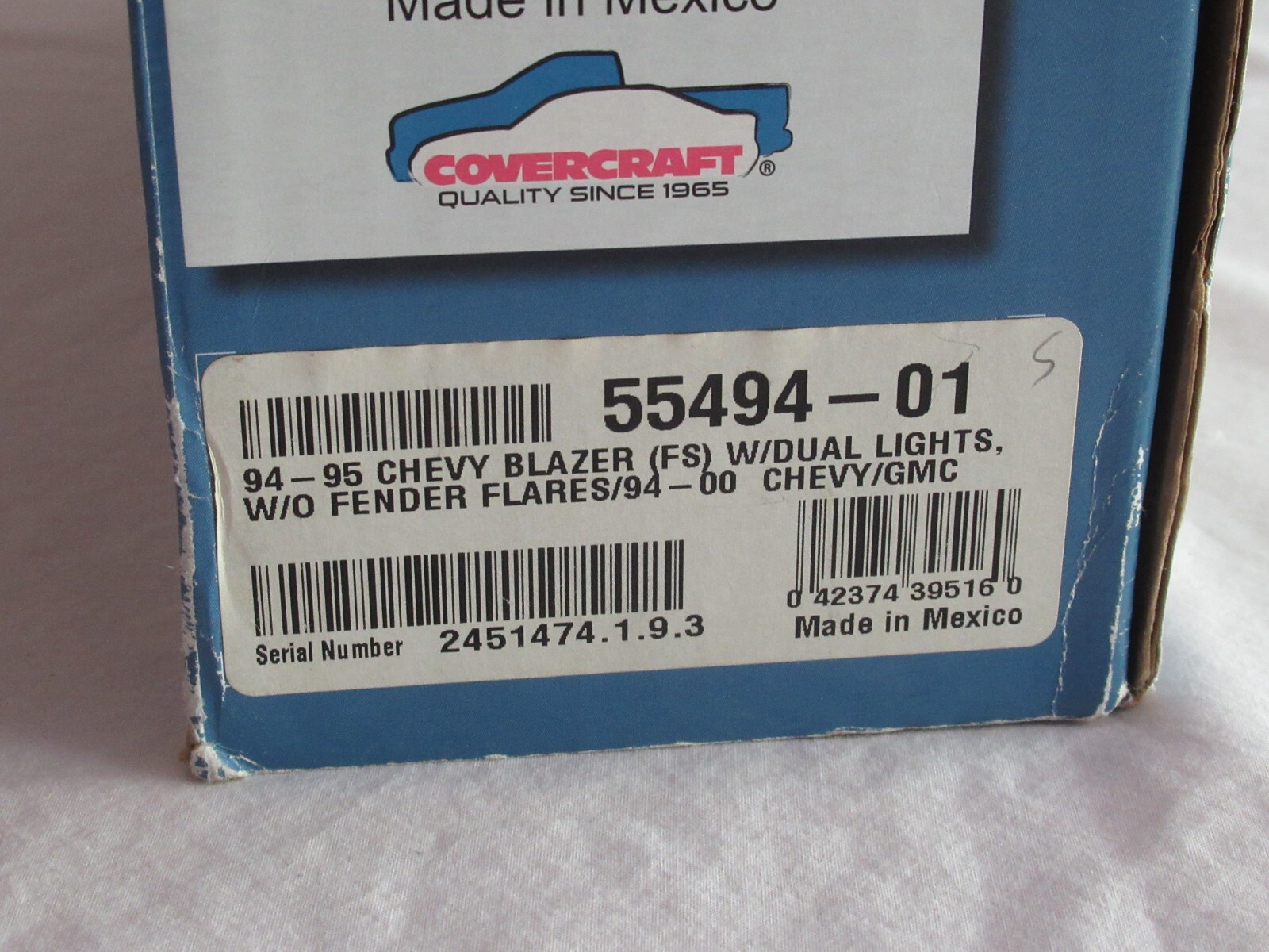 Front End Bra-Base LeBra 55494-01 FITS 94-95 CHEVY BLAZER w/ Dual Lights no Flar