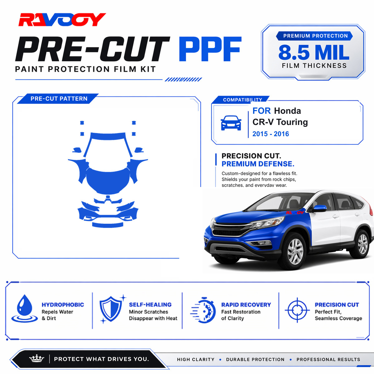 Precut PPF Clear Bra Kit For Honda CR-V Touring 2015-2016 Paint Protection Film