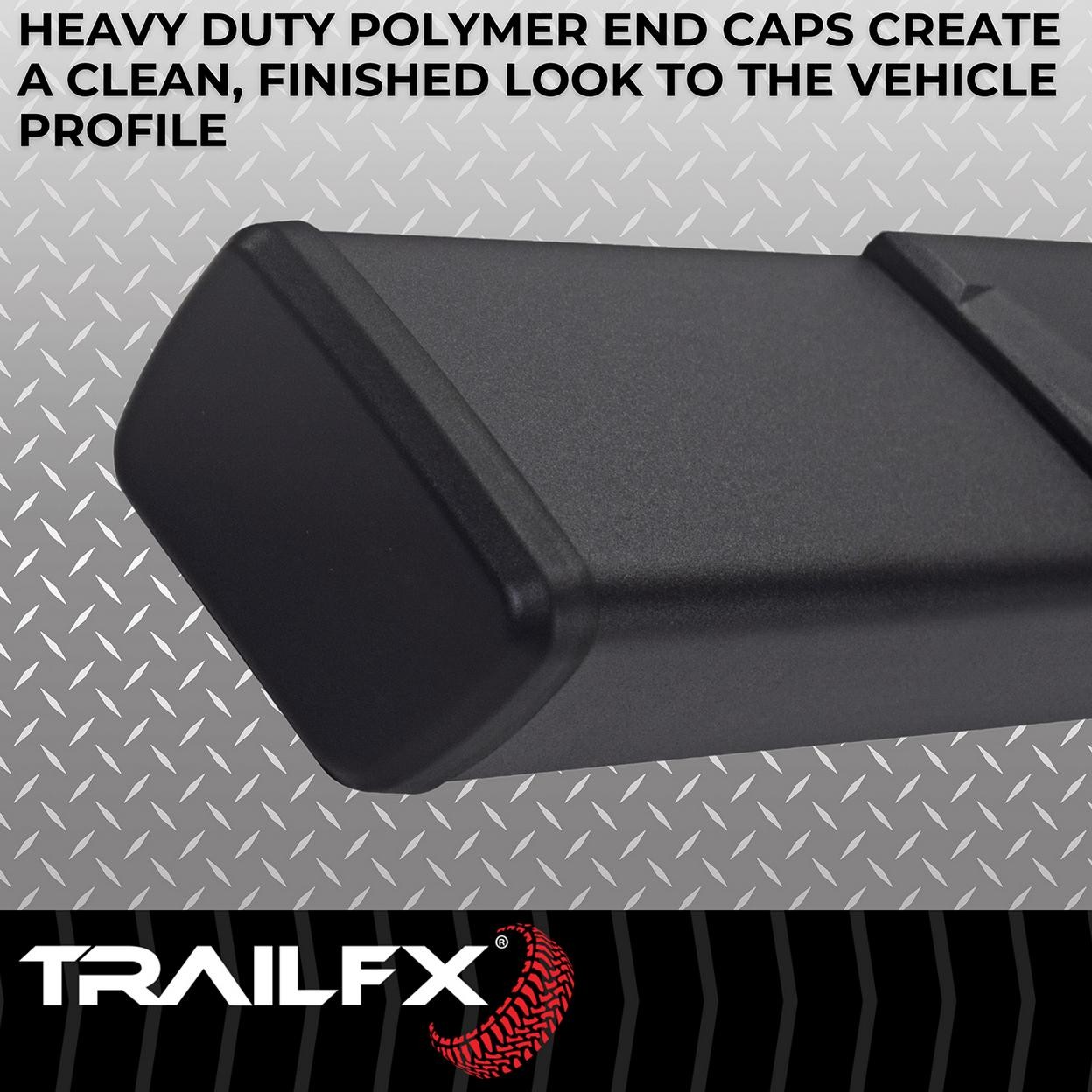 TrailFX A4009B 4 Inch Trapezoid Straight Pwdr Ctd Titanium Black Steel Plastic E