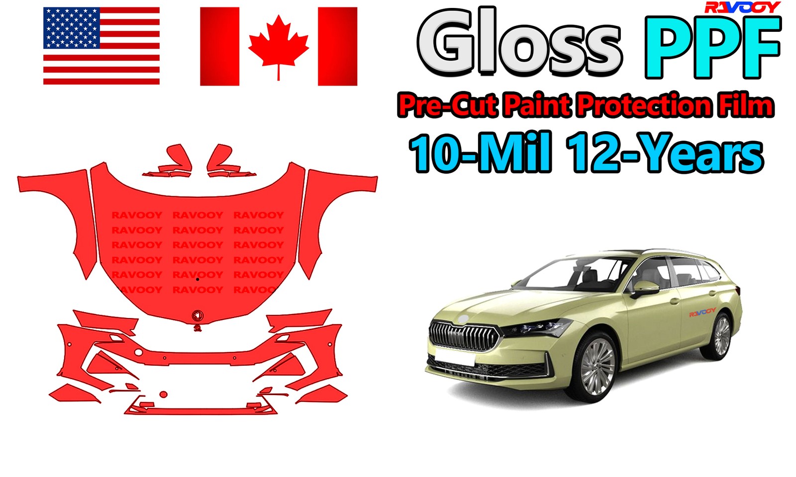 PreCut PPF Paint Protection Film For Skoda Octavia Estate VRS 2025