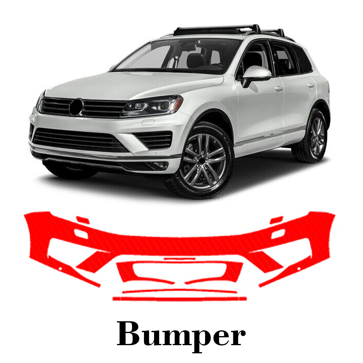 Front bumper PreCut PPF Paint Protection Film For Volkswagen Touareg 2015-2017