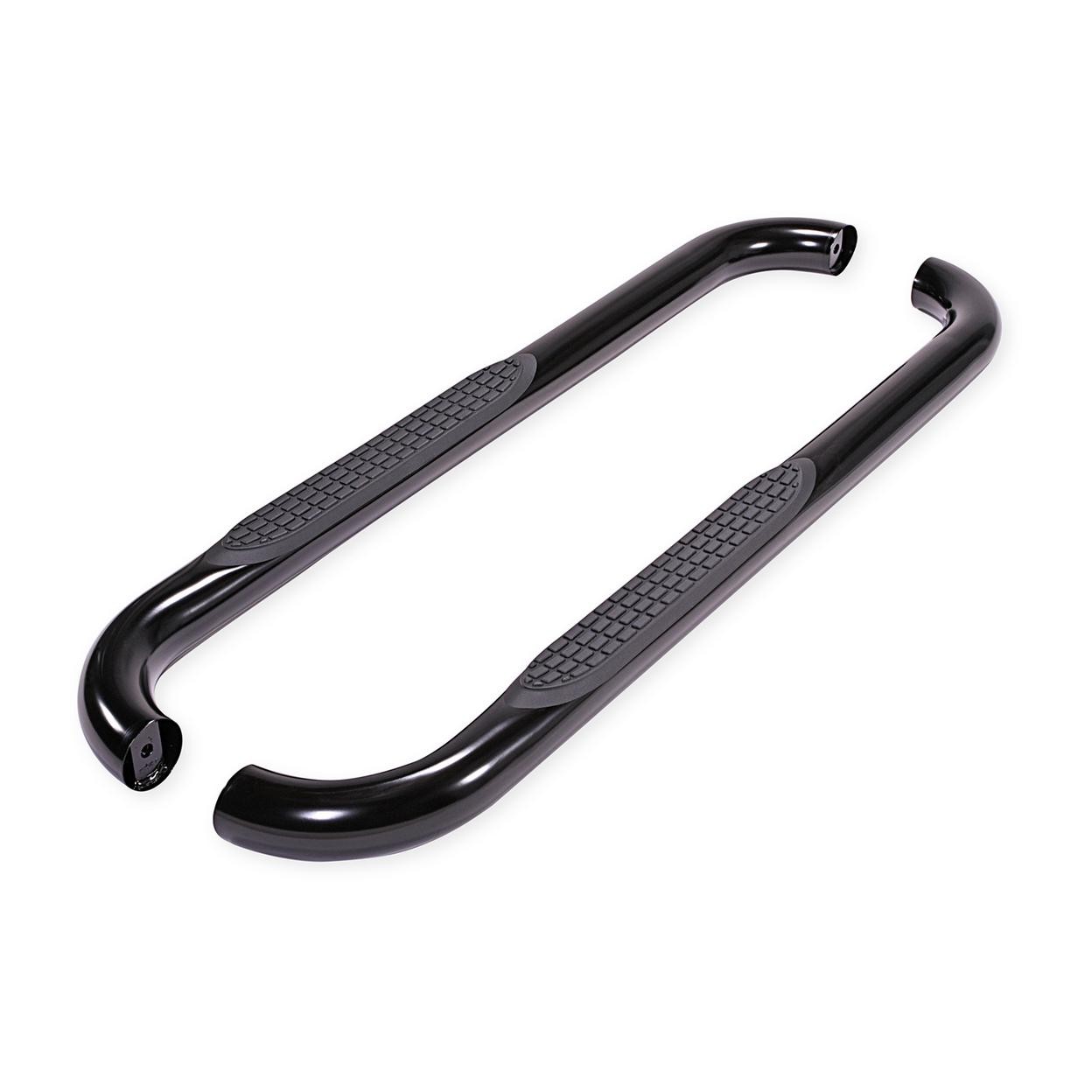 TrailFX 1160632073 3 Inch Round Bent Pwdr Ctd Black Steel Plastic End Caps Rocke