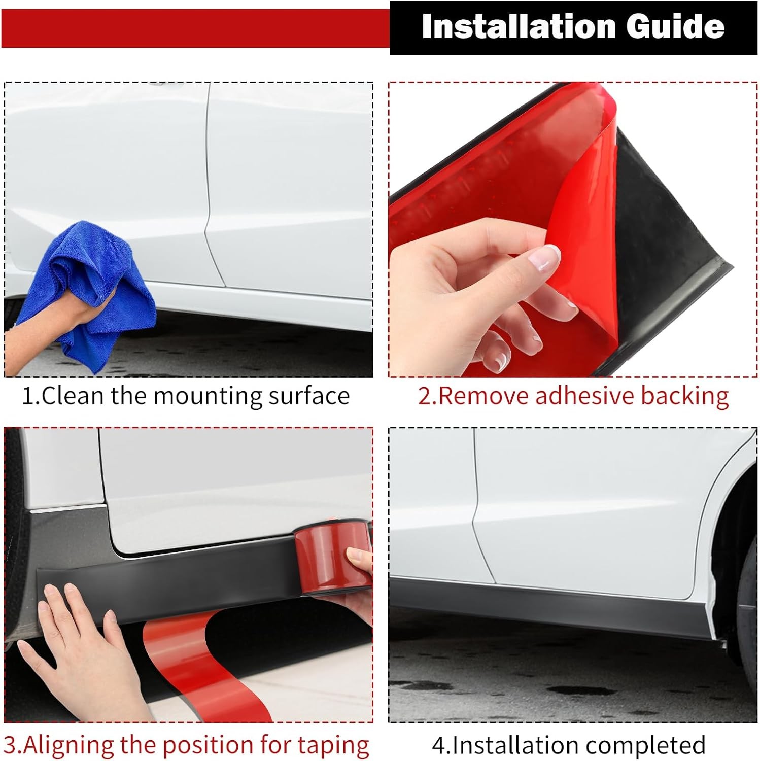 13FT Car Side Skirt Rocker Panel Trim For Jeep Rubber Anti-Scratch Edge Guards