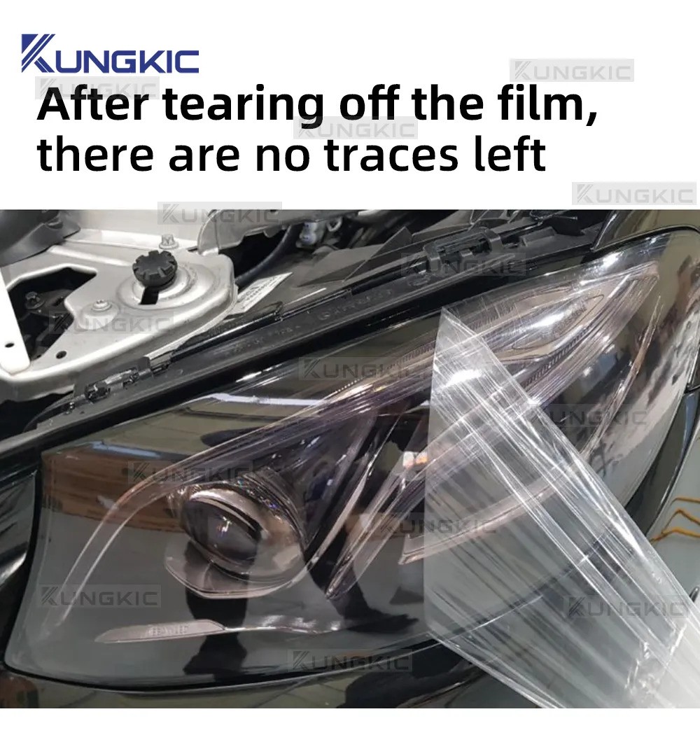Set of 2 Smoked TPU Headlight Protection Film Fits 2015-2021 Mercedes C63