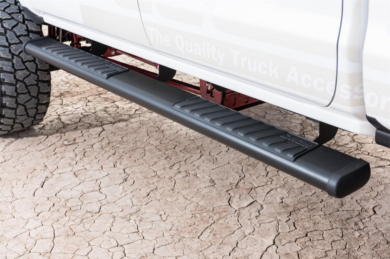 Dee Zee DZ16101 Textured Black Steel Side Steps 6 in. Oval Cab Length