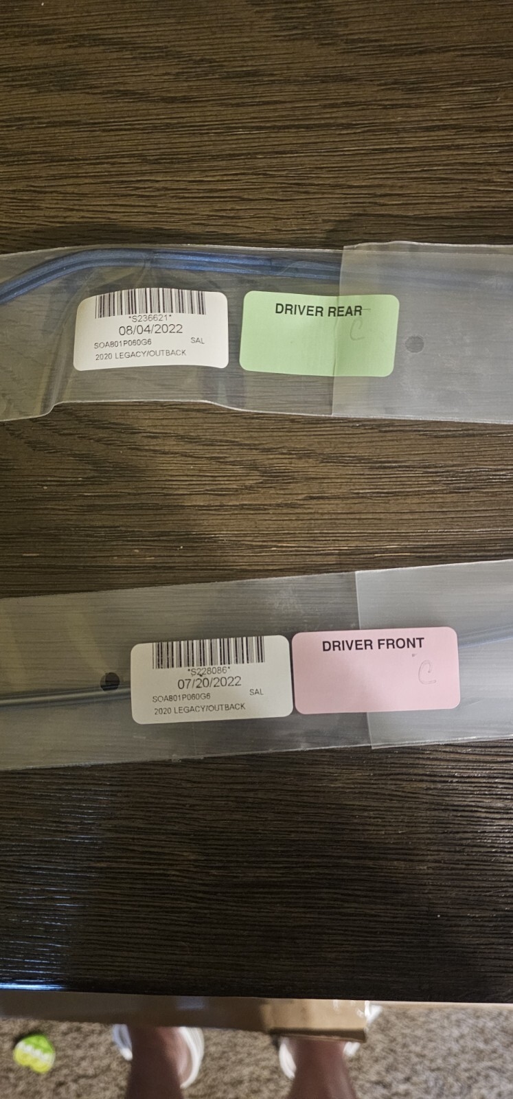 2020-2022 Subaru Outback Legacy Left/Driver Side Door Edge Guards Set of 2 OEM