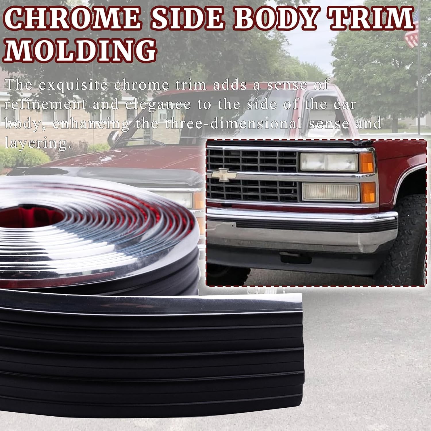 Chrome Side Body Trim Molding Customized For 1988-1998 Chevy/GMC trucks and SUV