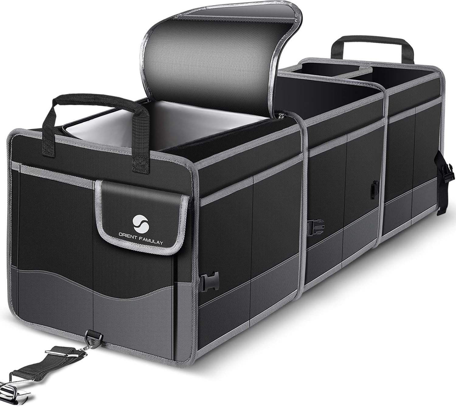Collapsible Trunk Organizer Cooler, Non-Slip Bottom, Large Multi-Compartment Wat