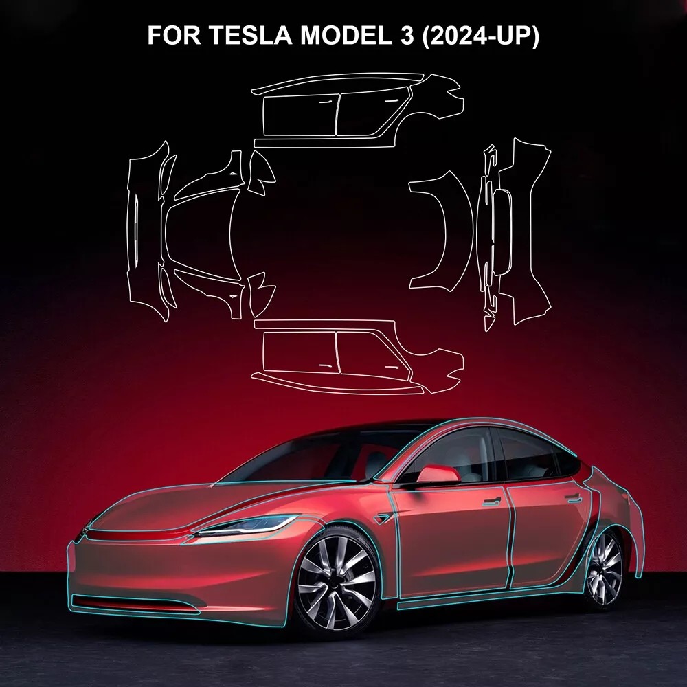 For Tesla Model 3 Highland 2024-UP Full Car PreCut Paint Protection Film (PPF)