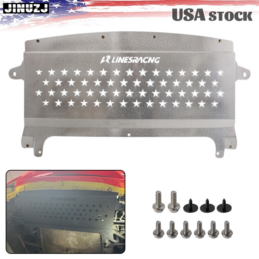 Oil Cooler Skid Plate Underhood Shield For BMW F80 M3 F82 F83 M4 Aluminum Silver
