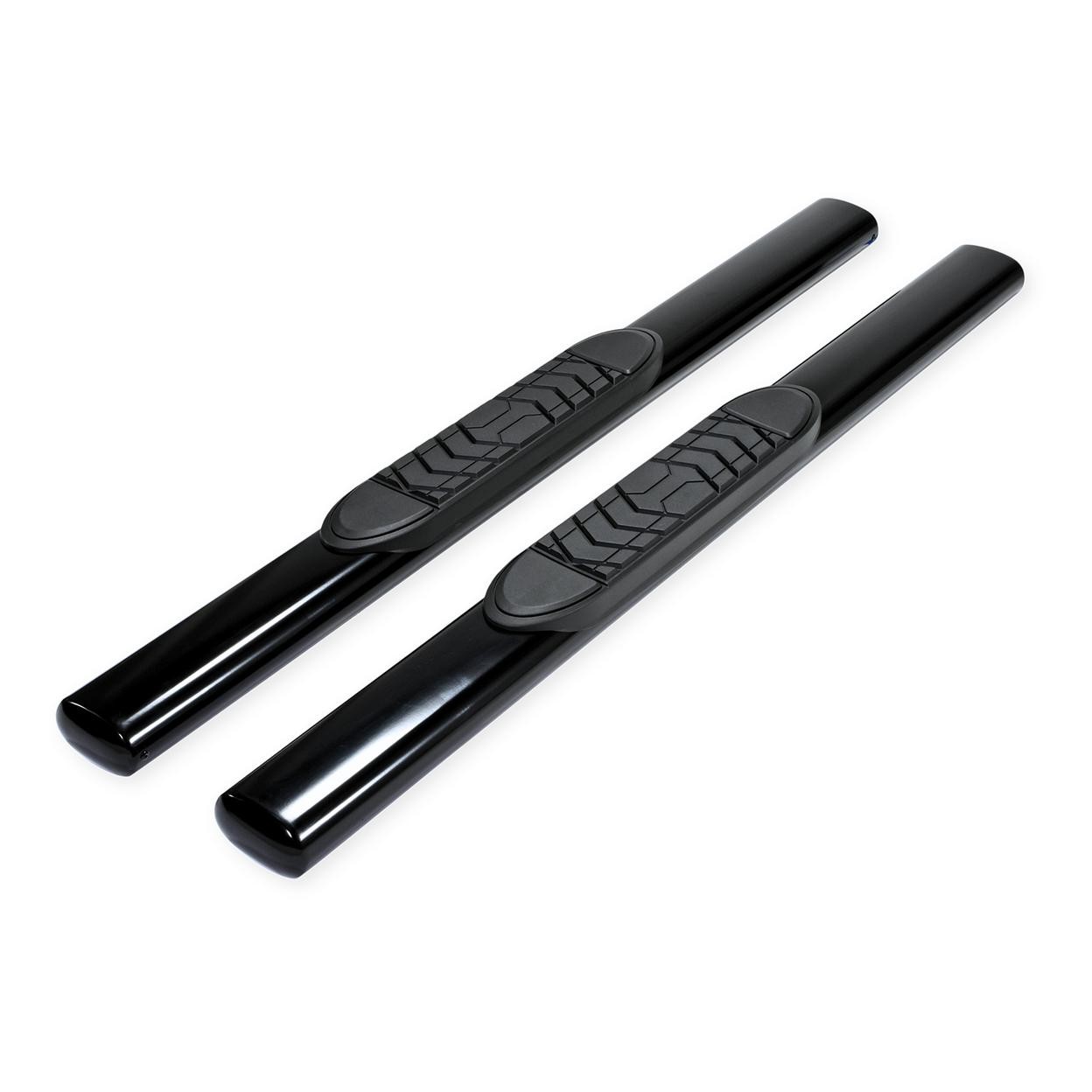 TrailFX A7001B 5 Inch Oval Straight Powder Coated Black Steel Frame Body Mount B