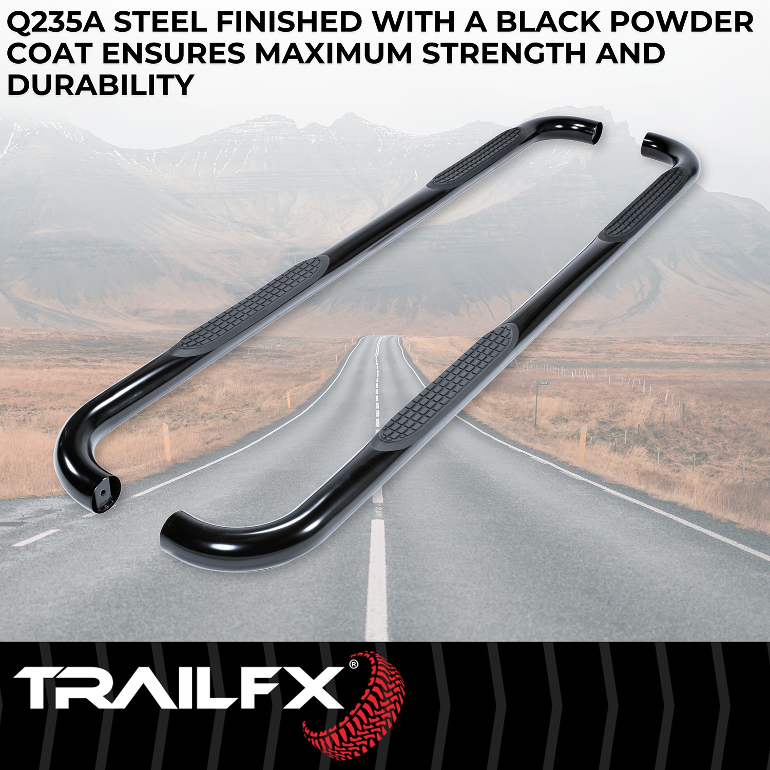 Trailfx A0004b 3 Nerf Bar Black
