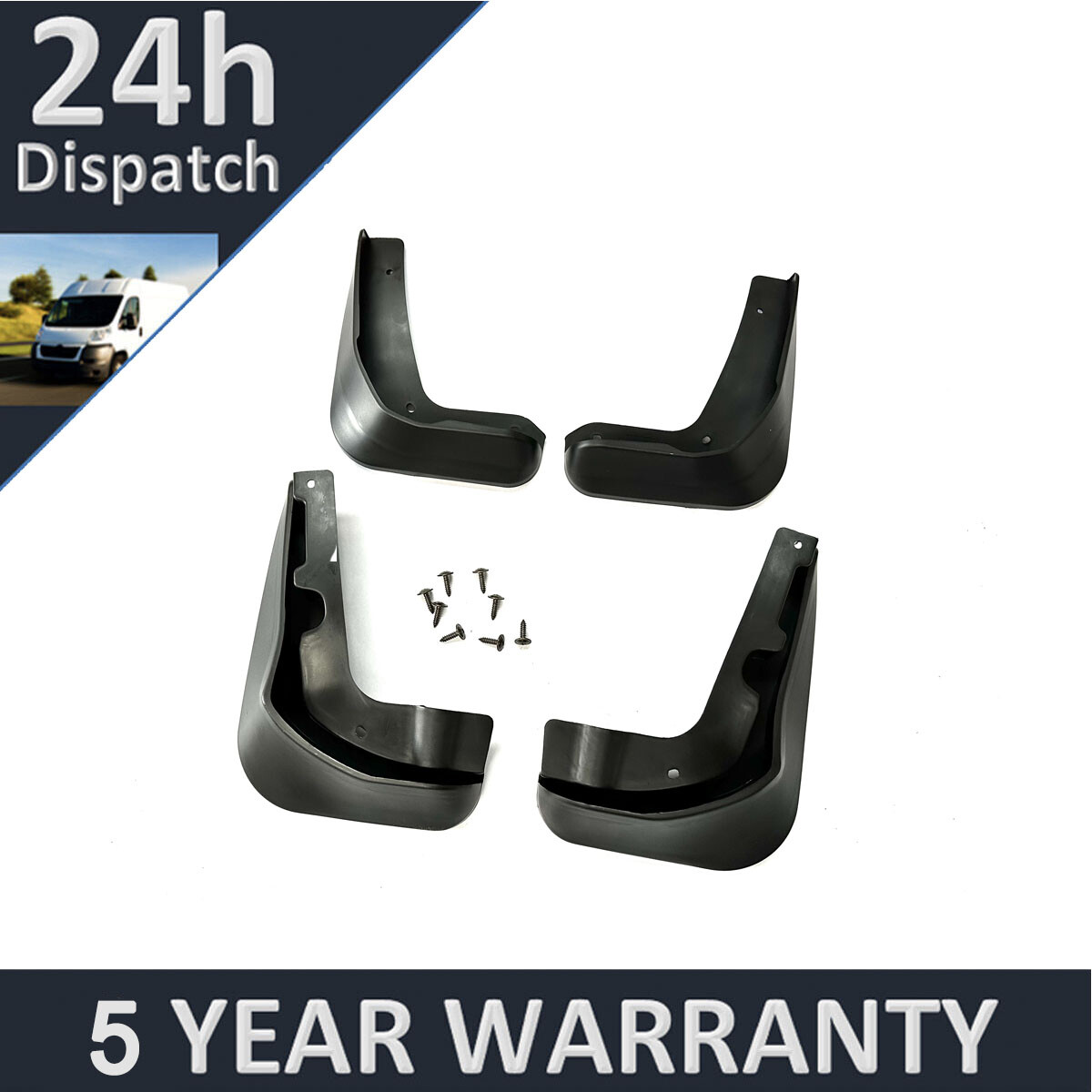Tailored Mud Flaps Set of 4 For Ford Focus Saloon 2012-2018 Purevue