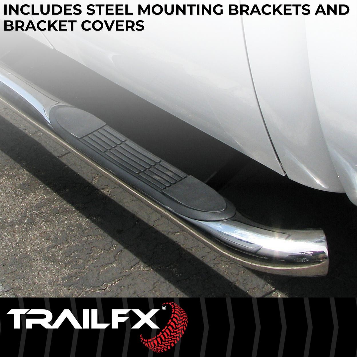 TrailFX A0046S 3 Inch Round Bent 60 Degree Pol Stainless Steel W/O End Caps Rock