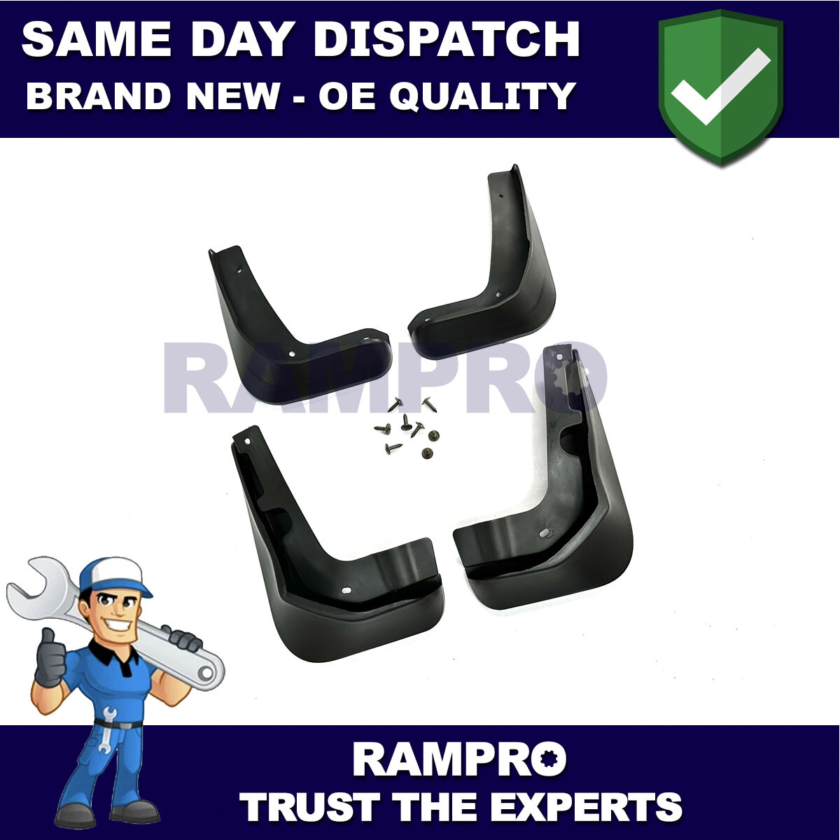Tailored Mud Flaps Set of 4 For Ford Focus Hatchback 2012-2018 Rampro