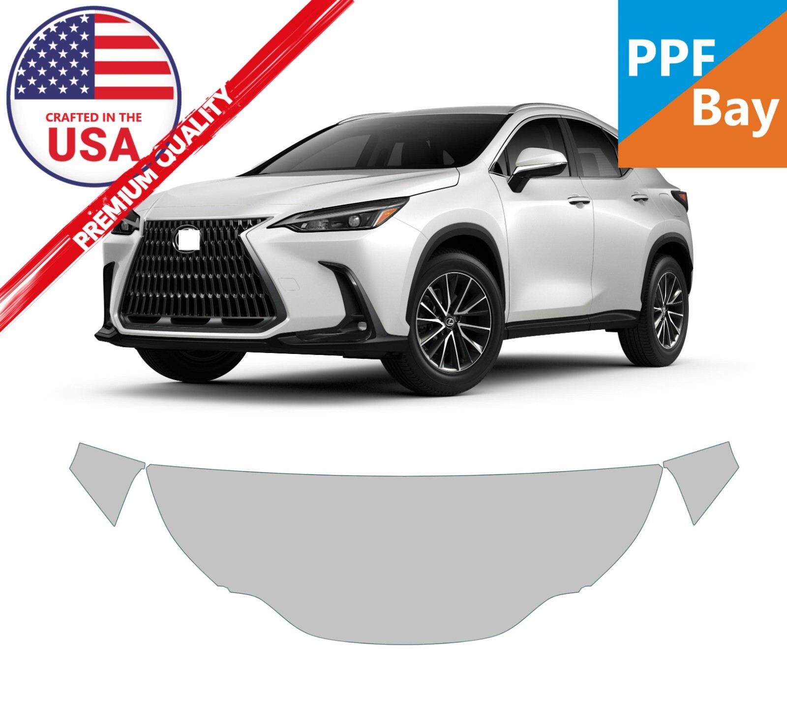 For Lexus NX/NX F Sport 22-25 Hood/Fender 24″ Paint Protection Film PreCut PPF
