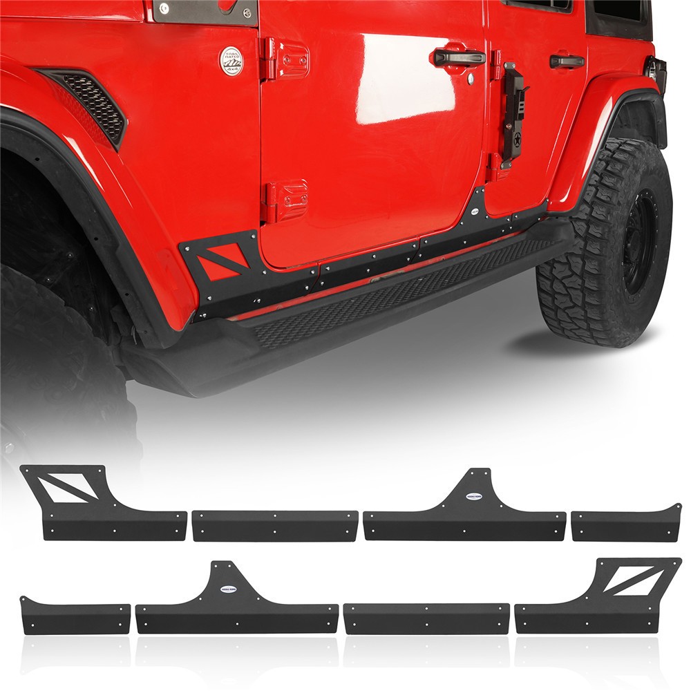 Steel Body Armor Rocker Panel Cladding For Jeep Wrangler JL 2018-2025 4-Door