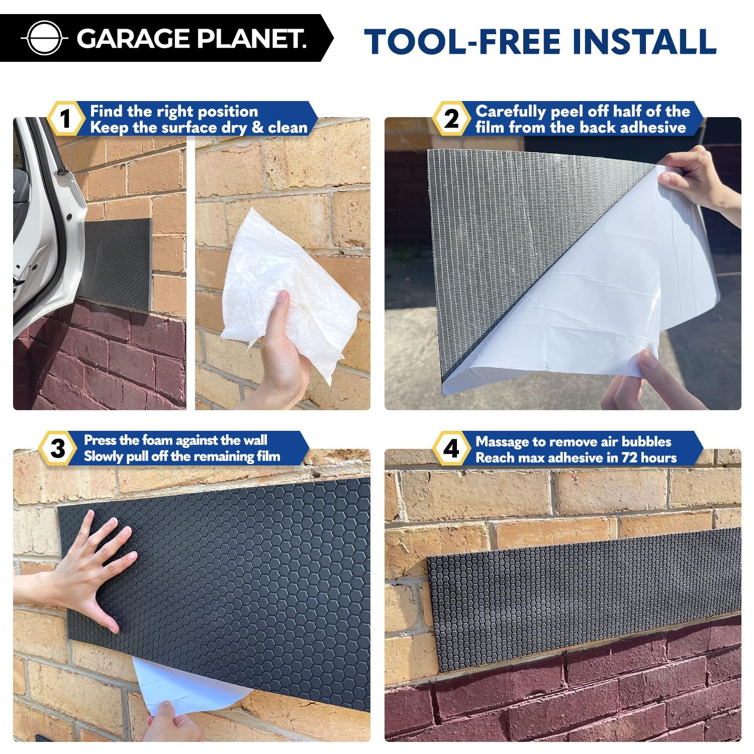 Garage Planet H1 Wall Protector Car Door Protector, 2 Pack, Black