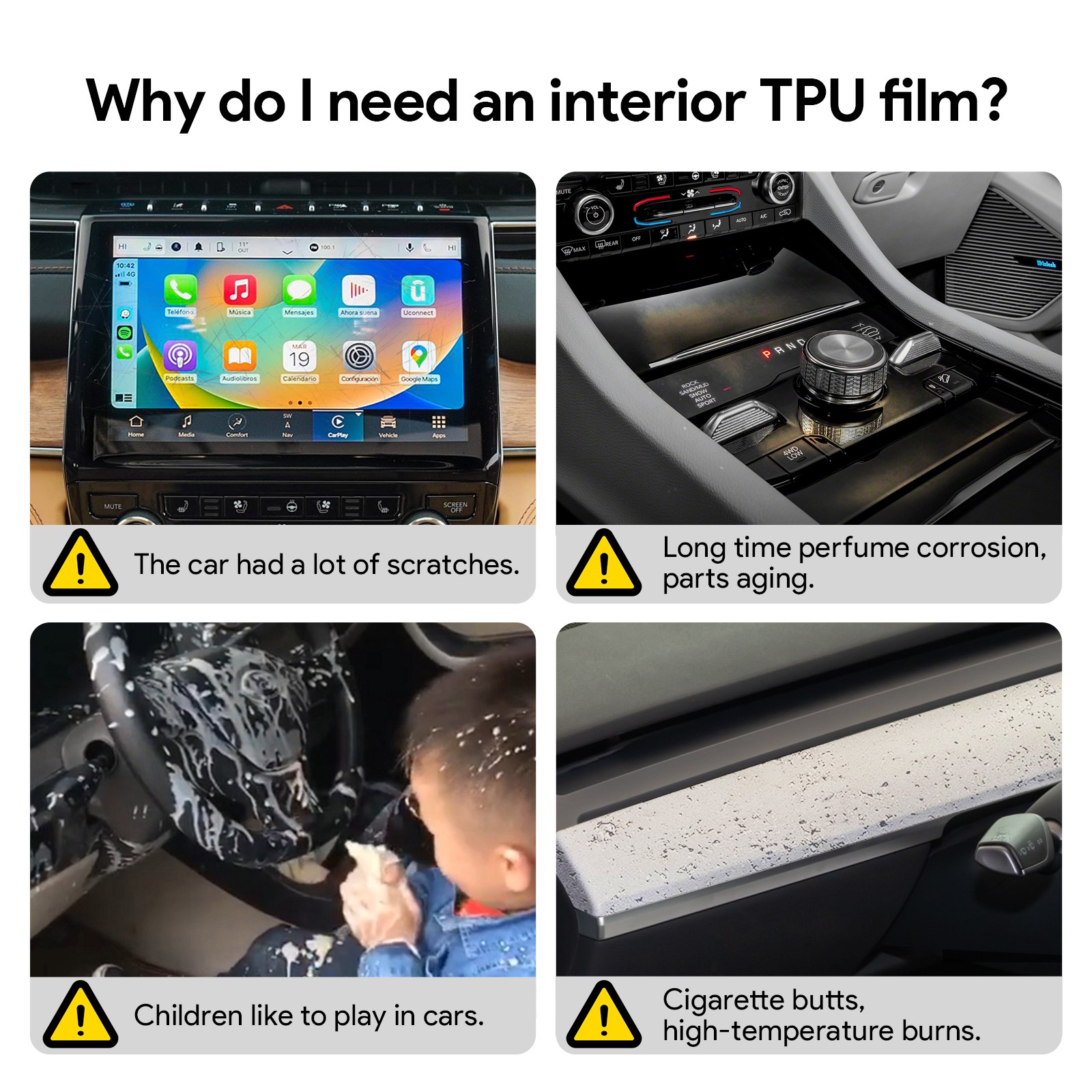 For 2021-2024 Jeep Grand Cherokee Interior Precut Paint Protection Film PPF TPU