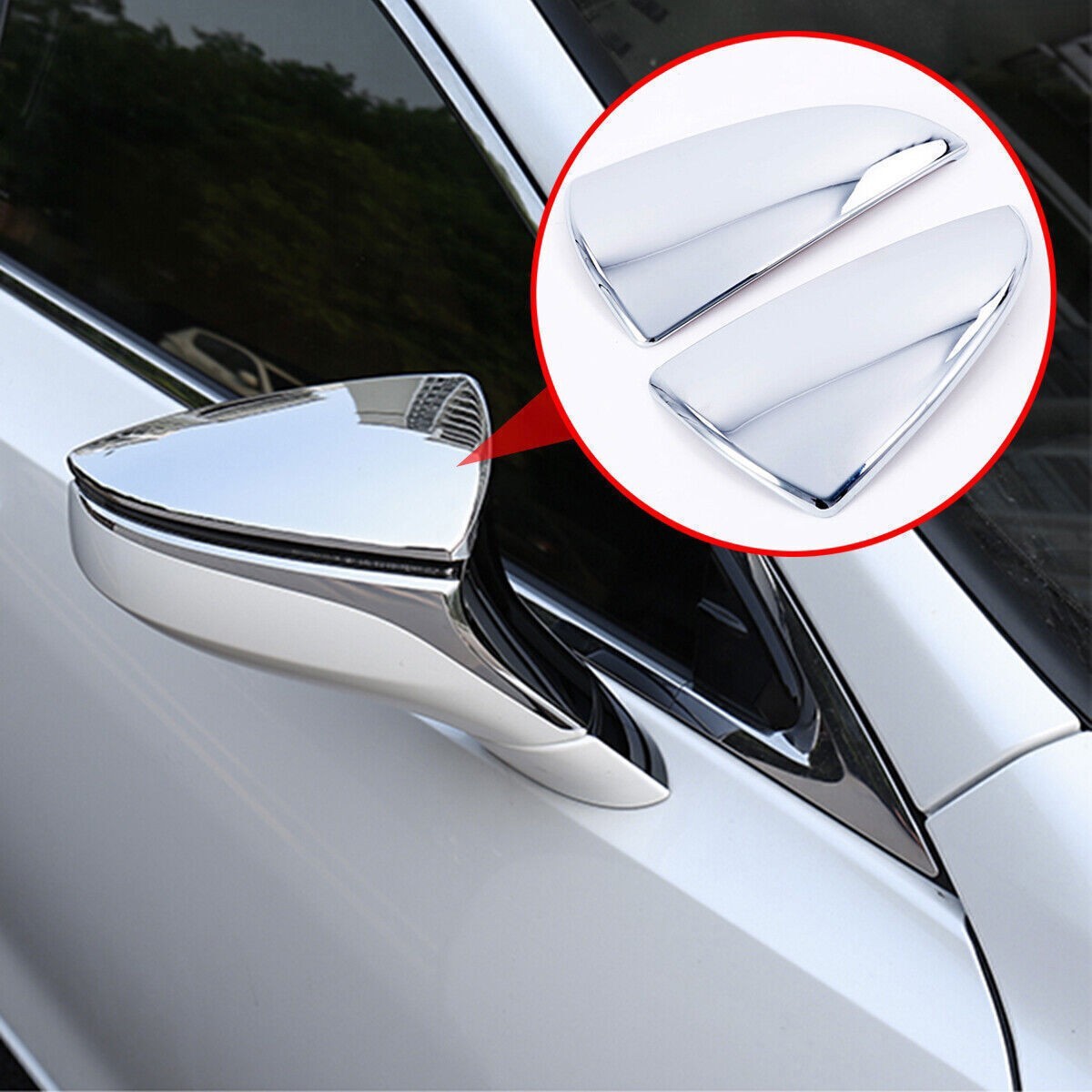 For Lexus ES 2019-2025 abs Chrome Rear View Side Door Mirror Cover Trim 2Pcs