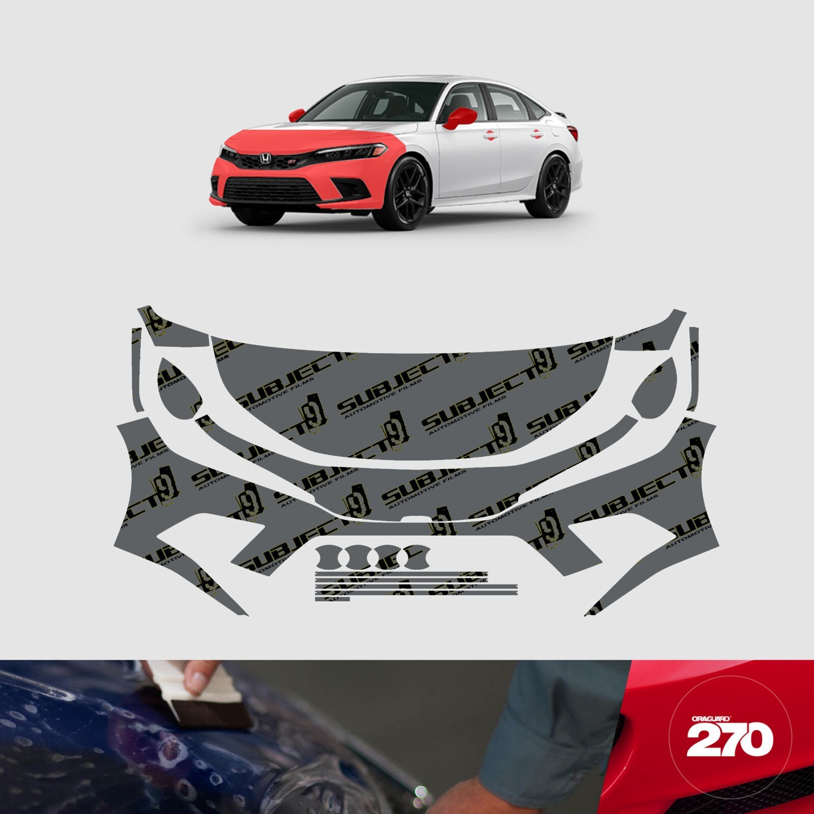 22-24 Civic Si Pre-Cut Front Paint Protection Clear Film PPF bumper hood mirror