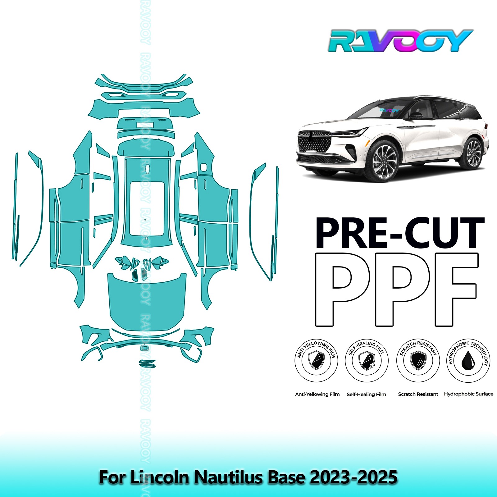 PreCut Paint Protection Film PPF For Lincoln Nautilus Base 2023-2026 8.5mil TPU