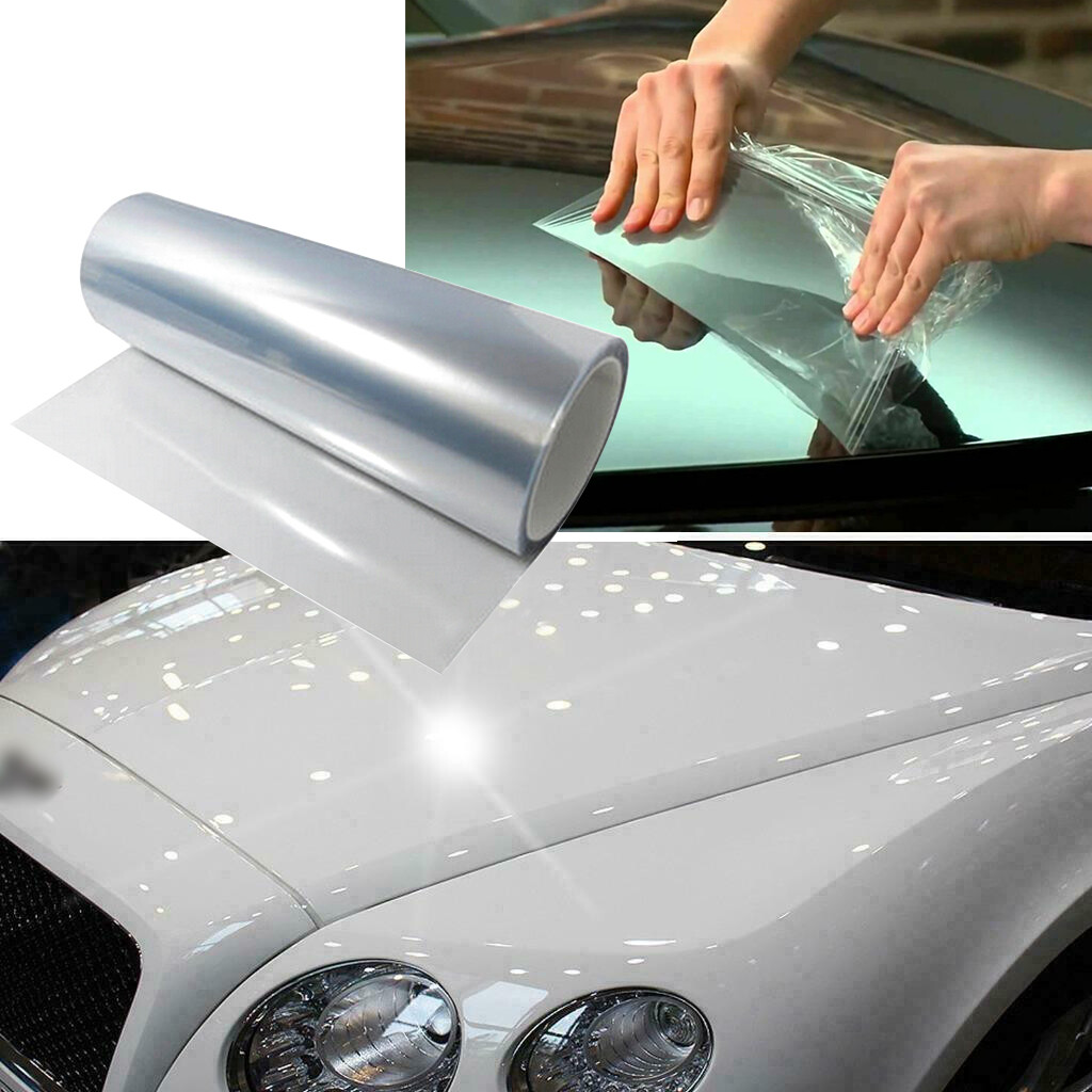 12×48″ Clear Transparent Headlight Protection Hood Paint Cover Film Vinyl Sheet